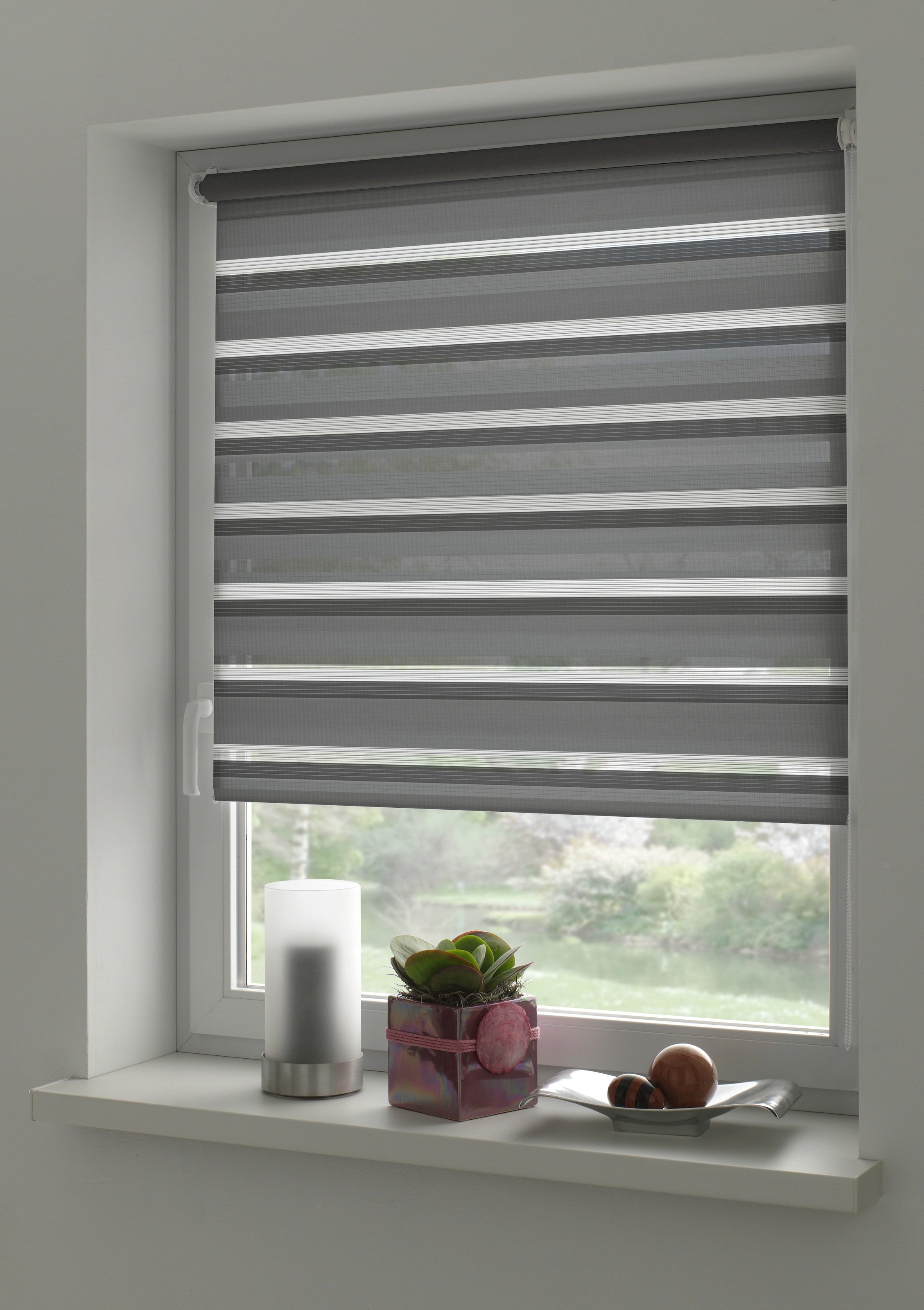 GARDINIA Doppelrollo »EASYFIX Doppelrollo mit Montageschiene« blickdicht ohne Bohren Schraubmontage möglich