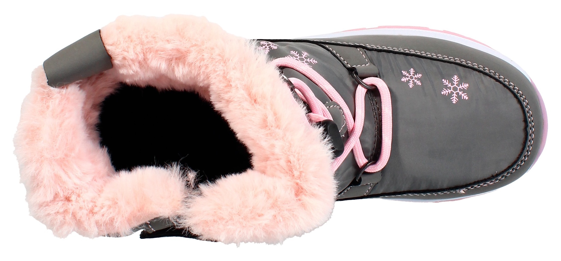 Lurchi Winterstiefel »Alby-TEX«, Outdoorschuh, Schneeboots, Schnürstiefel mit rosa Schneeflocken