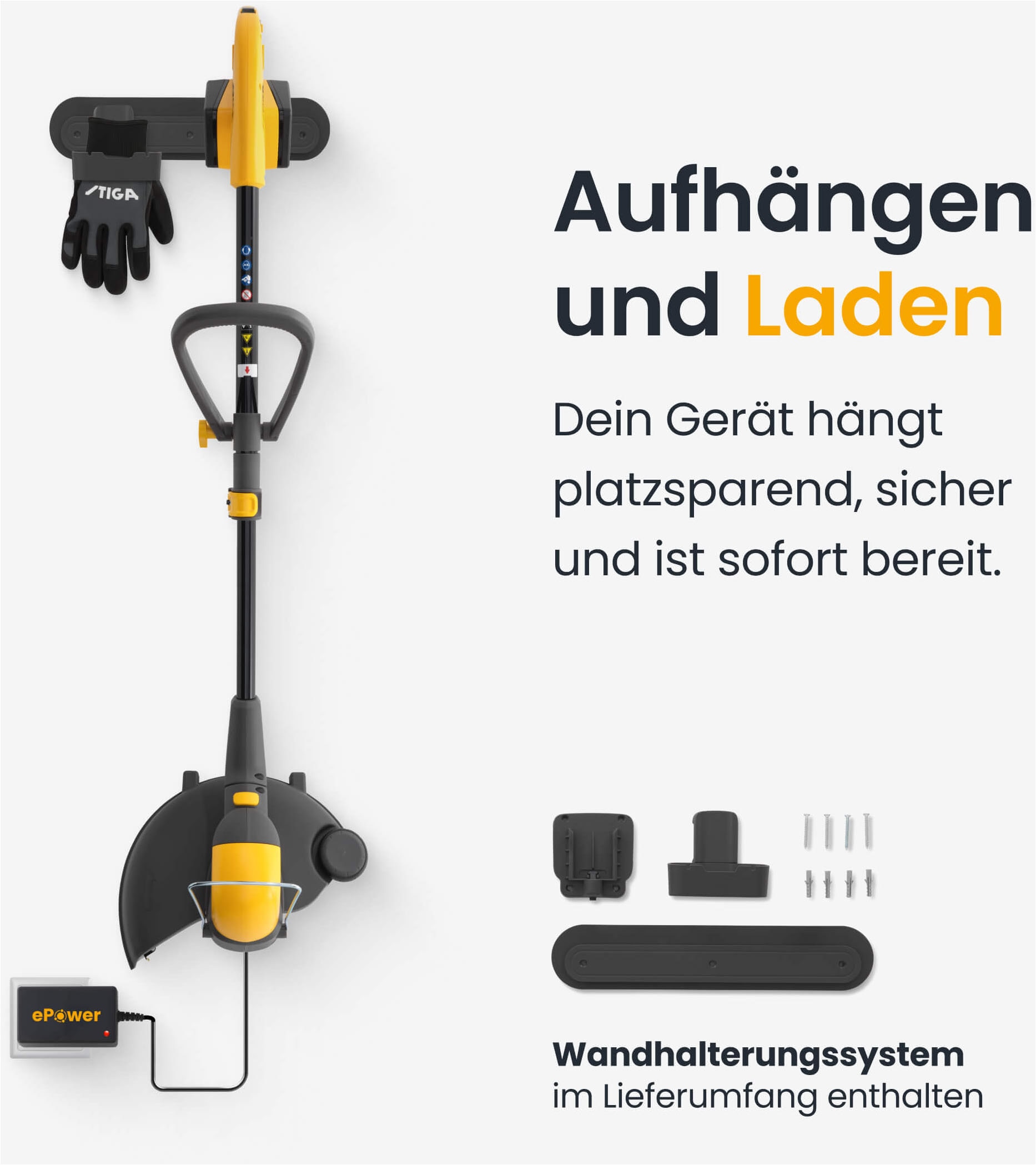 STIGA GARDEN Akku-Rasentrimmer »GT 300e« 2-in-1 Schnittsystem, inkl. 2x 2 Ah Akku und Ladegerät