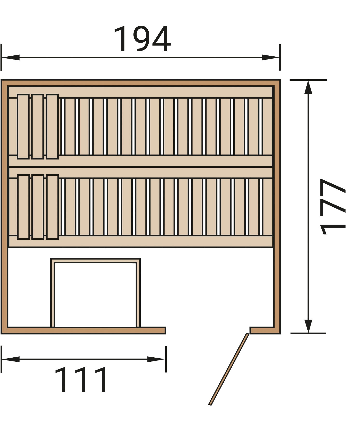 weka Sauna »Elementsauna HALMSTAD 2«, vorgefertigte Elemente, moderne Ganzglastür