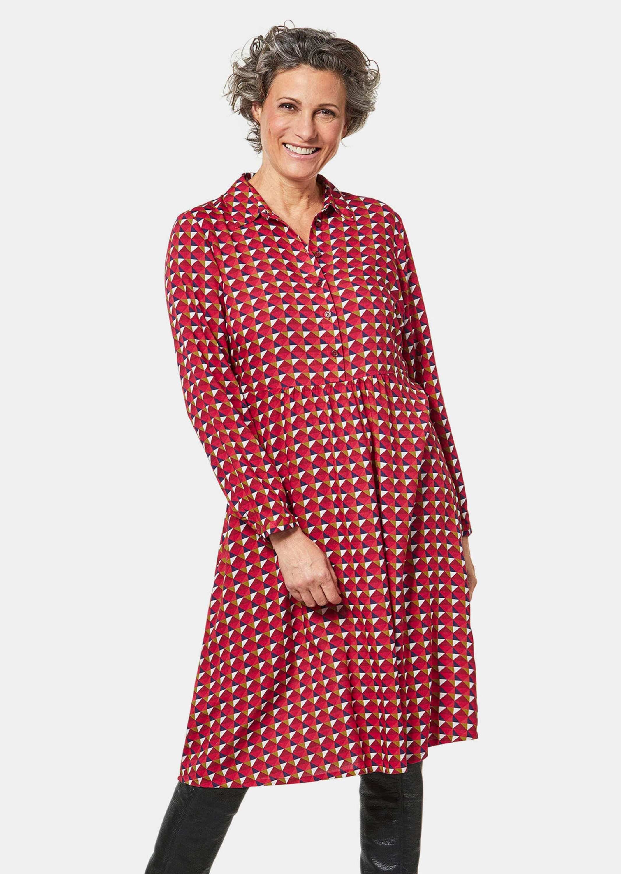 GOLDNER Druckkleid »Kleid Kurzgröße - Bequemes Freizeitkleid in modischem Druck«