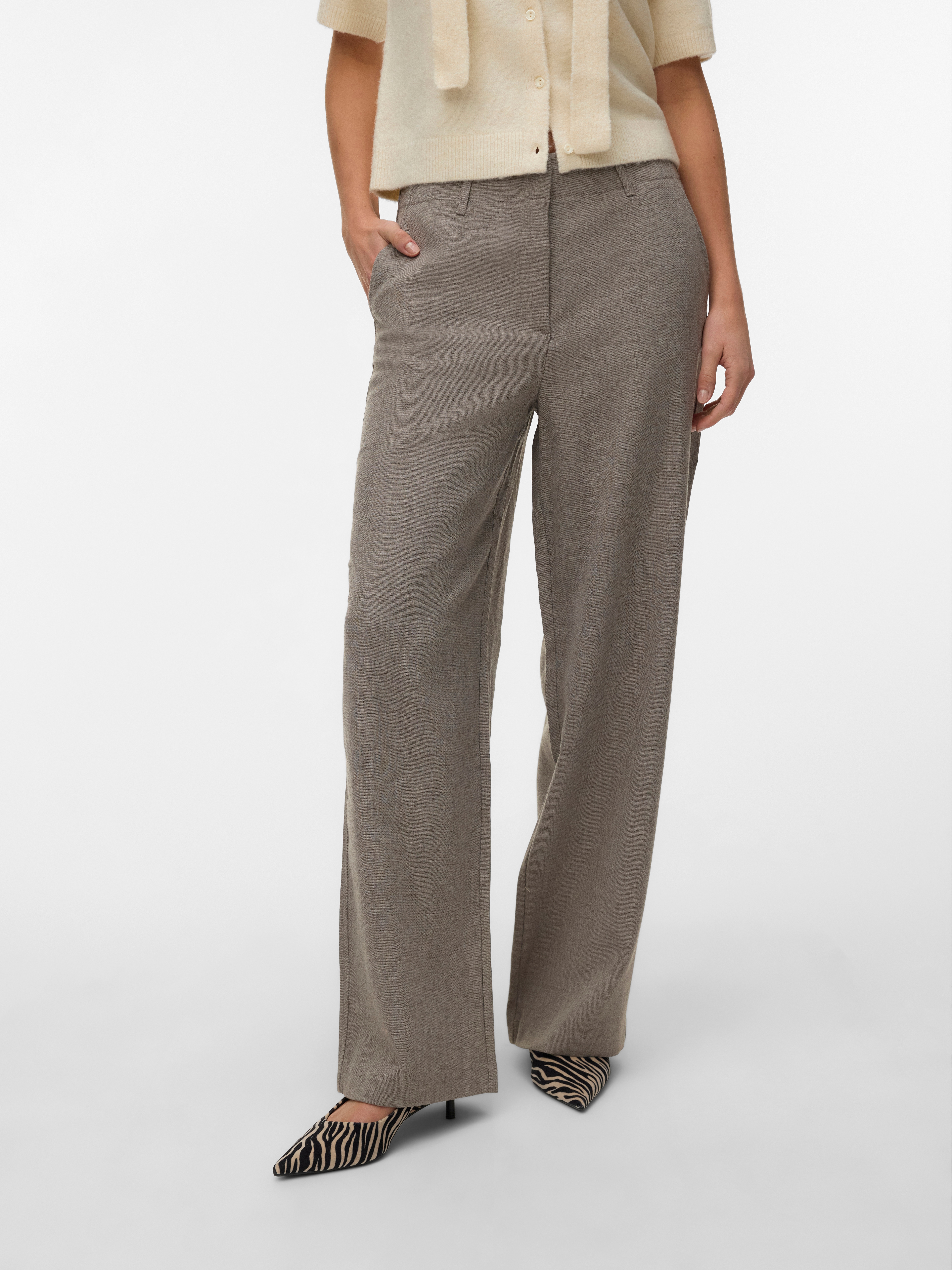 Vero Moda Anzughose "VMBESTIE HW WIDE PANT NOOS" Materialmix