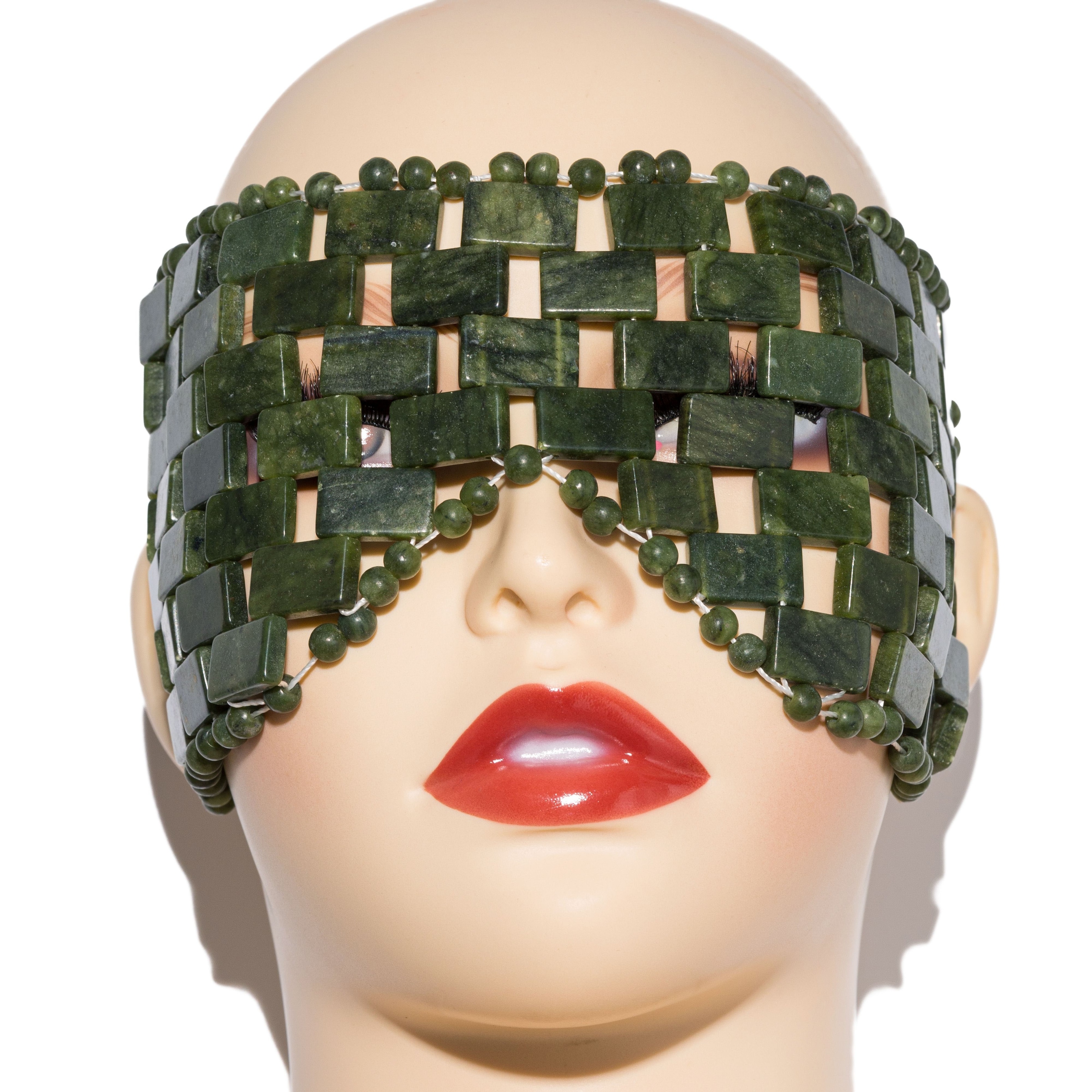 Firetti Augenbinde »Steinbrille Augenmaske Edelstein Beauty Entspannung, SUM/9433«, (1 tlg.), mit echter grüner Jade auch Xiuyan Jade genannt