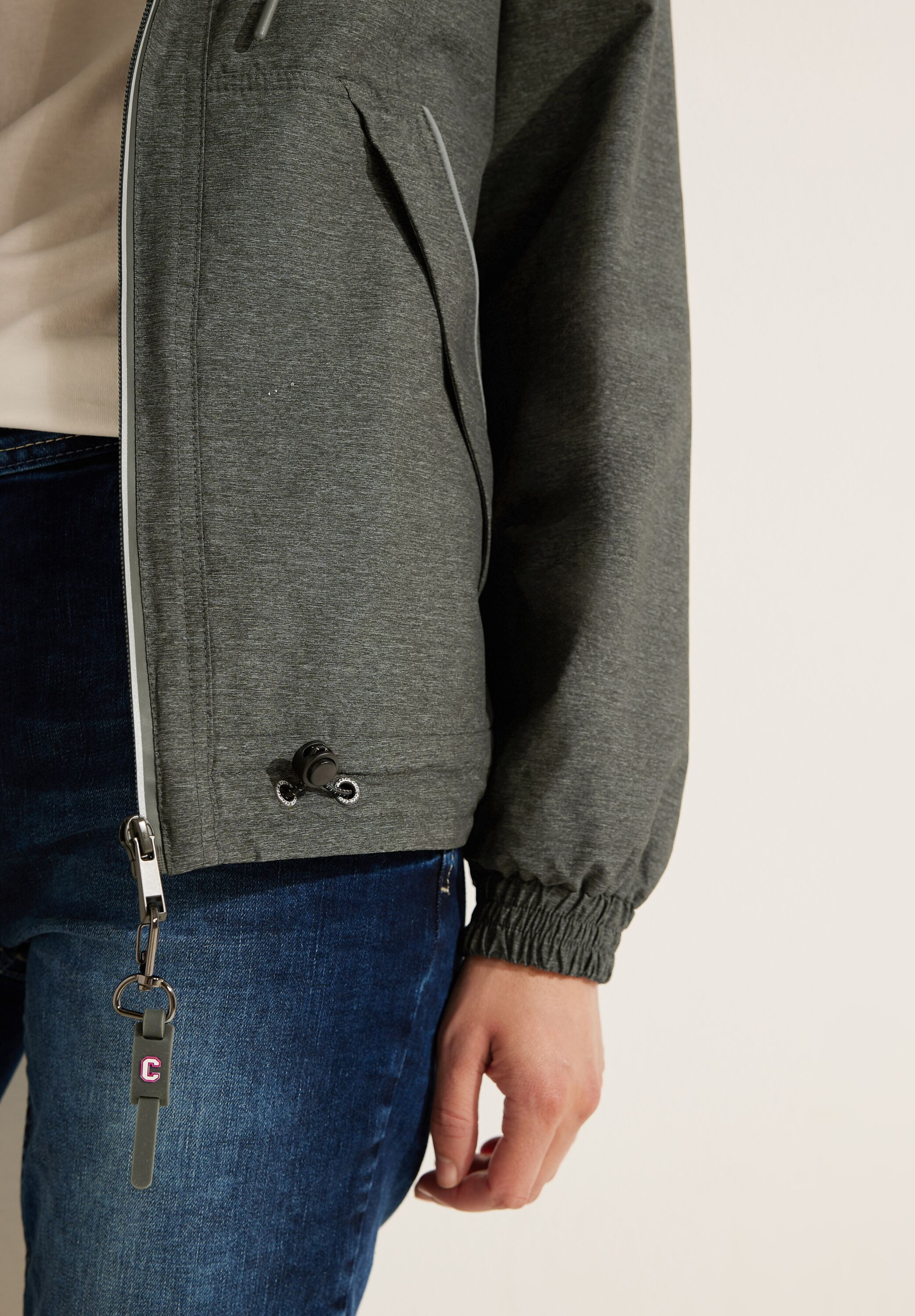 Cecil Windbreaker, mit Kapuze, in Melange Optik