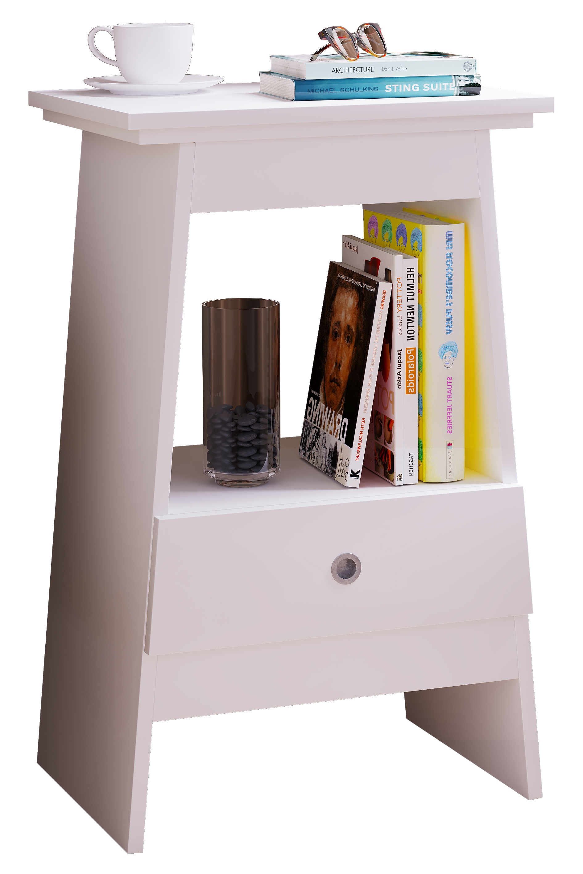 Nachttisch VCMweiß, Schlafzimmer, Sideboards, "Holz Beistelltisch Nachttisch Schublade Spidali"