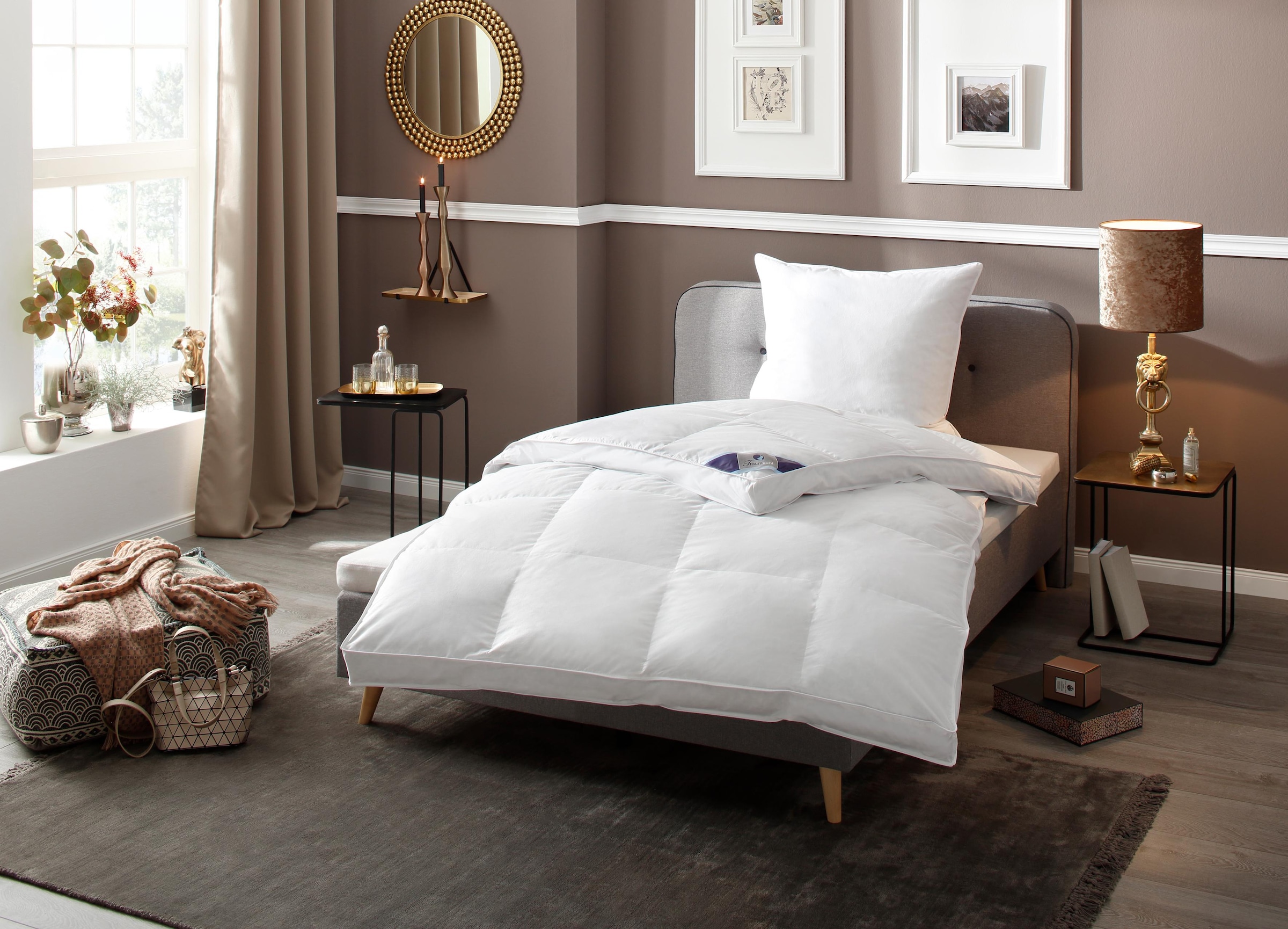 RIBECO Daunenbettdecke "extra prall" extrawarm Füllung 80Daunen20Federn 1 S günstig online kaufen