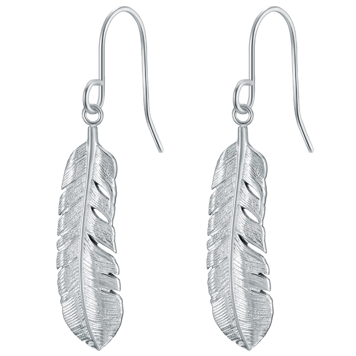 Eastside ES423 Feather Earrings Silver