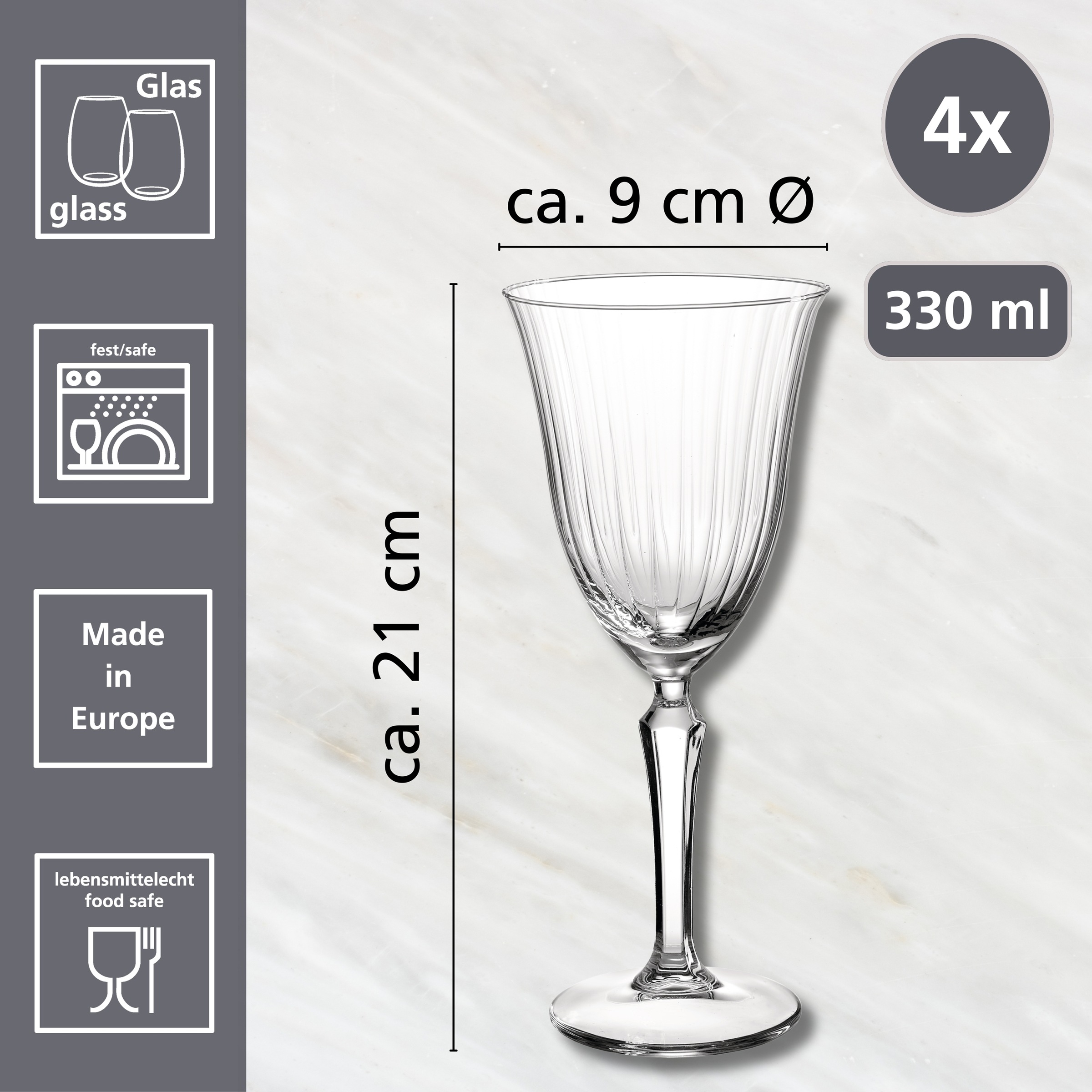 Ritzenhoff & Breker Weißweinglas »Perpetuo«, (Set, 4 tlg.), 4er Set, je 330 ml