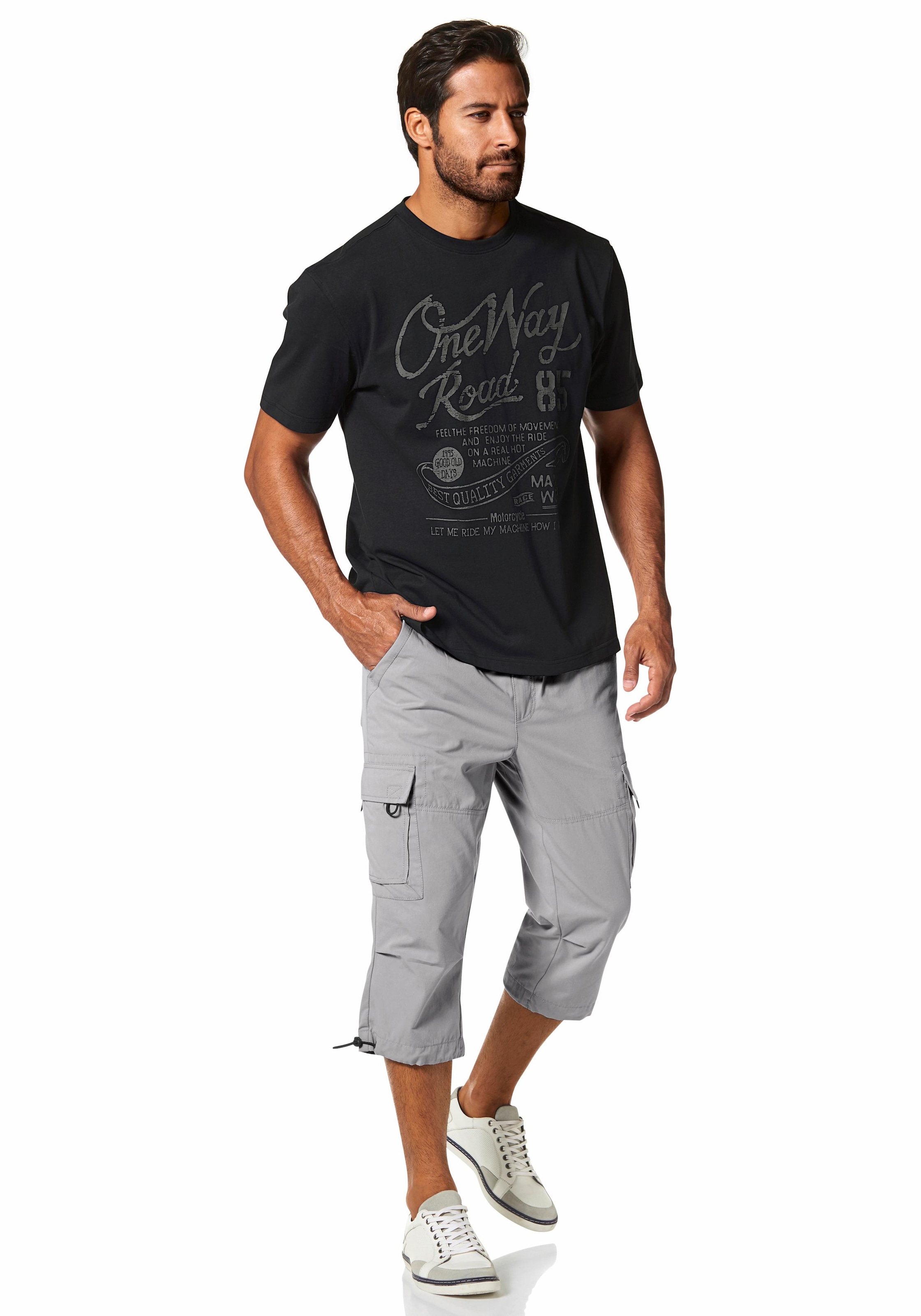 Man's World T-Shirt, Kurzarm, Regular Fit, mit Print, Rundhals, im Used-Look