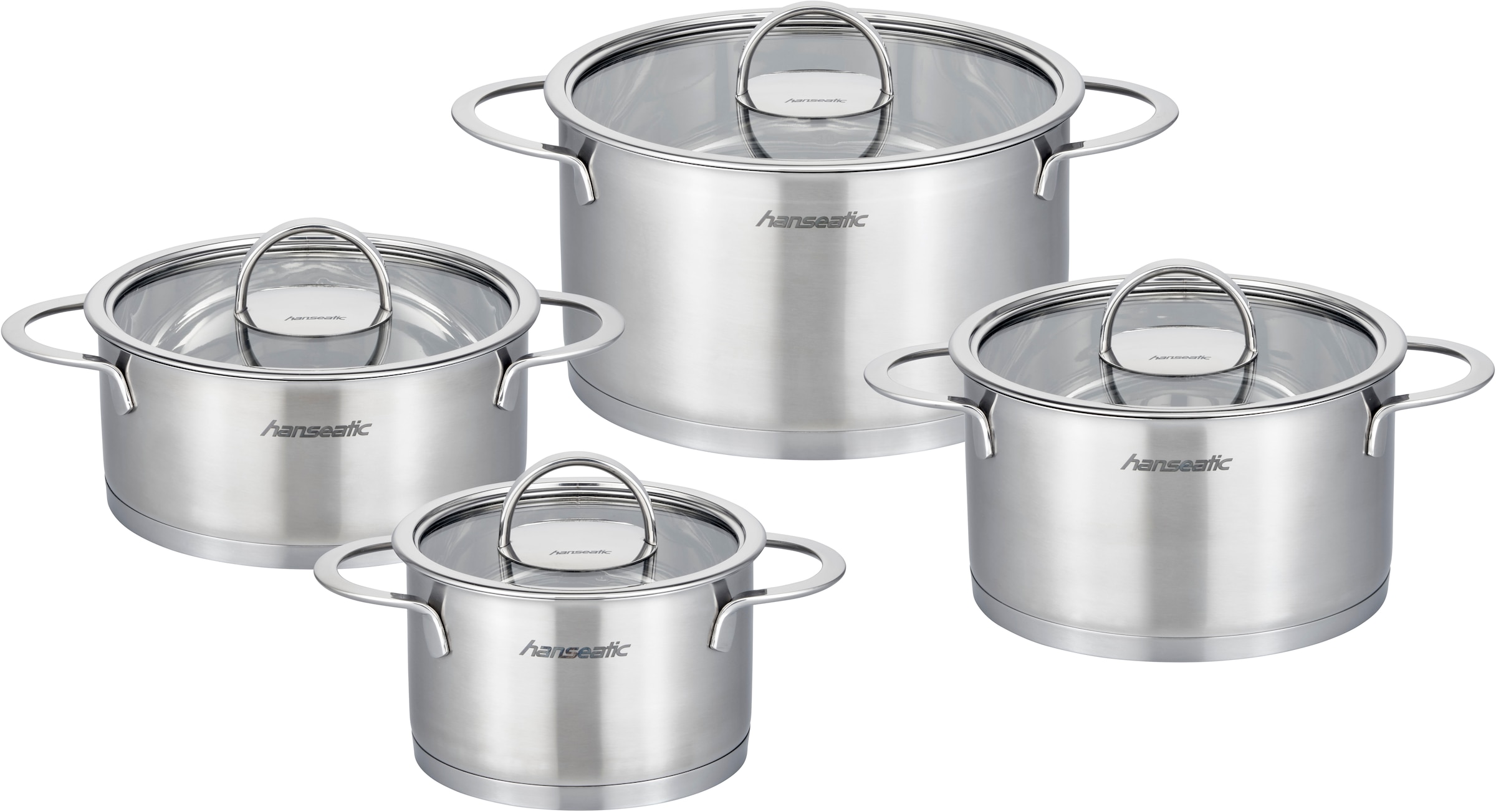 Hanseatic 1100000002199 "hanseatic" Set, je 1 Fleischtopf 16/20/24 cm, Bratentopf 20 cm, 8 Stk. tlg. Edelstahl 18/10