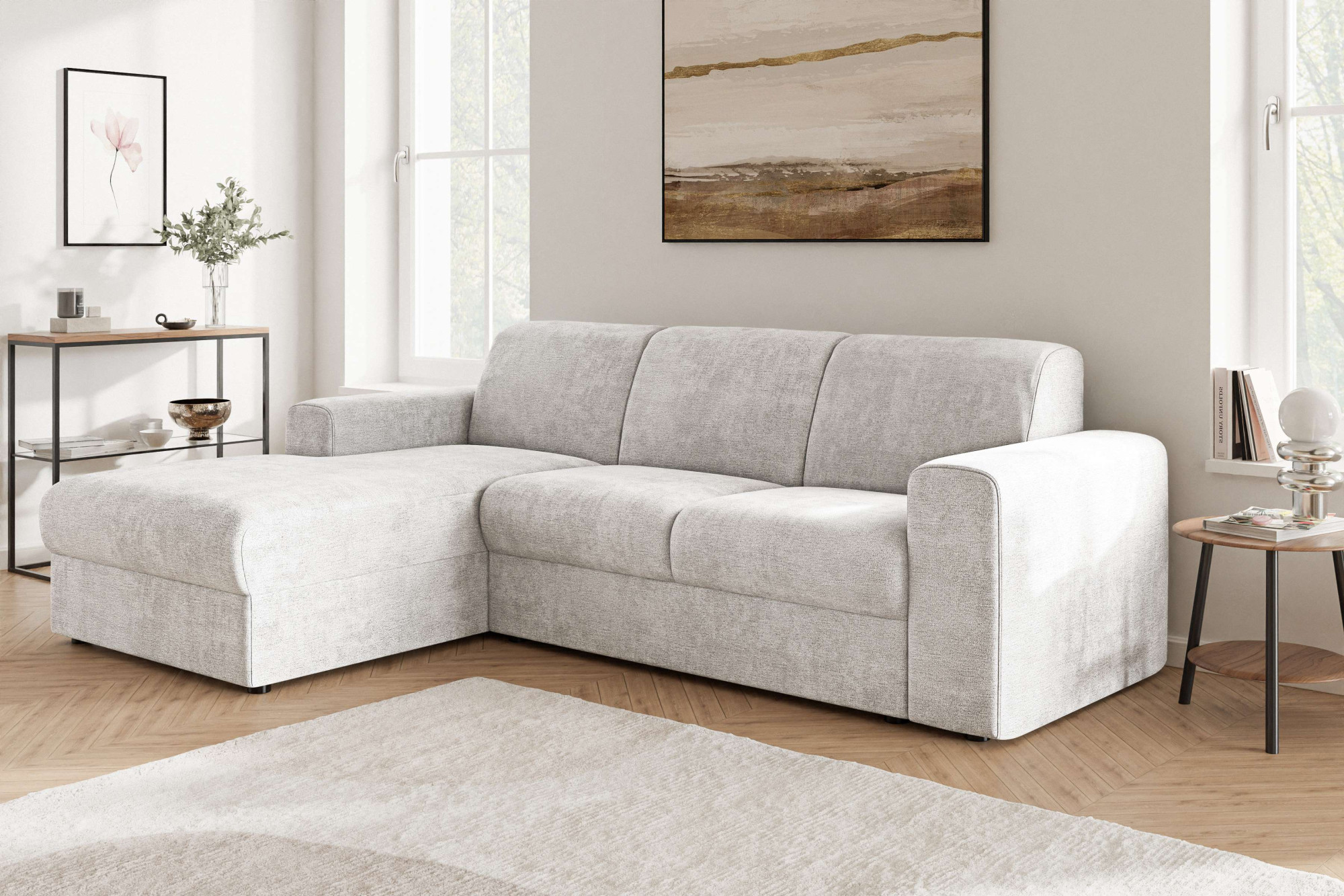 OTTO home Ecksofa "BORNHOLM 2.0 L-Form, Breite 220 cm, Verlässliche Qualität, Struktur" Recamiere links/rechts bestellbar, Bezug - Chenille oder Struktur