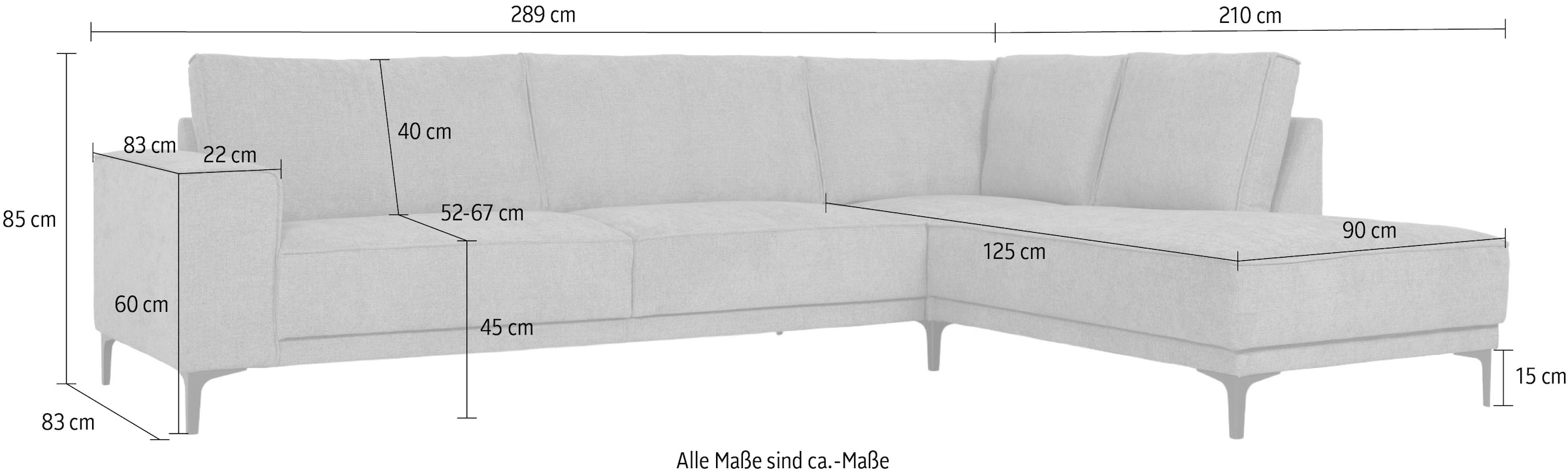 OTTO home Ecksofa »OLAND L-Form, B: 289 cm, Skandi-Design, Chenille-Bezug« Struktur, Flachgewebe, Luxus-Microfaser, Boucle