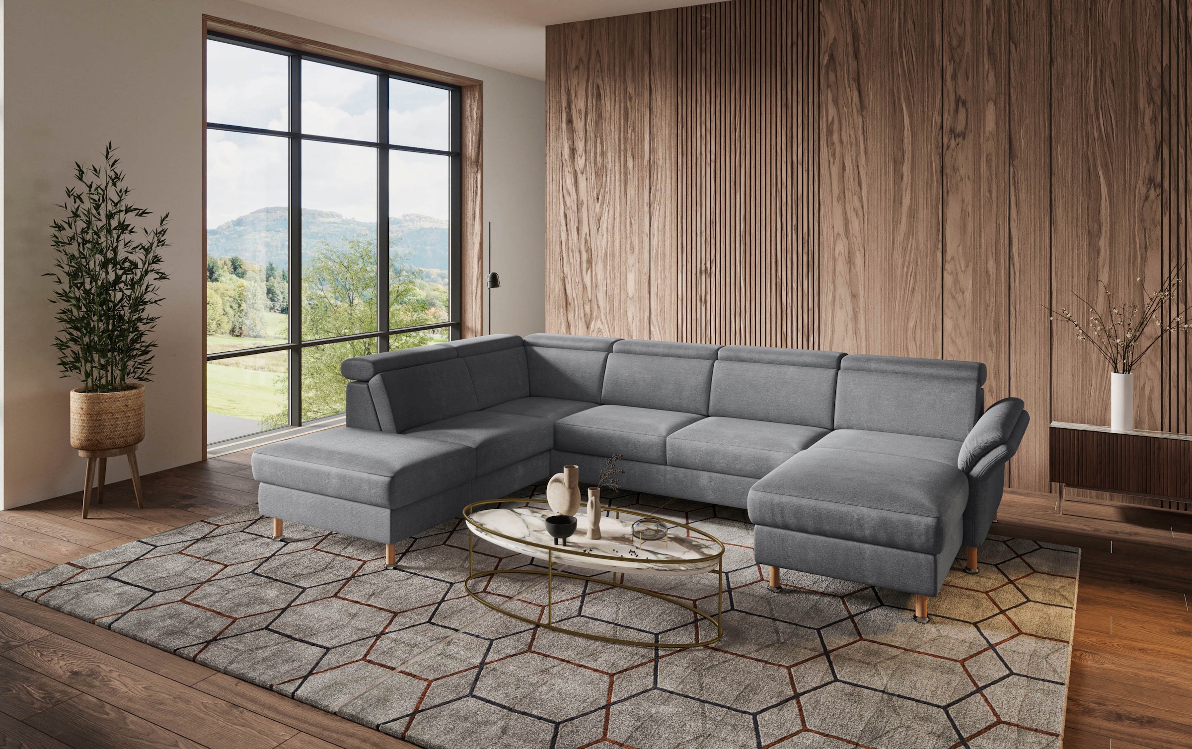 Home affaire Wohnlandschaft "Calypso U-Form" wahlweise mit motorischer Rela günstig online kaufen