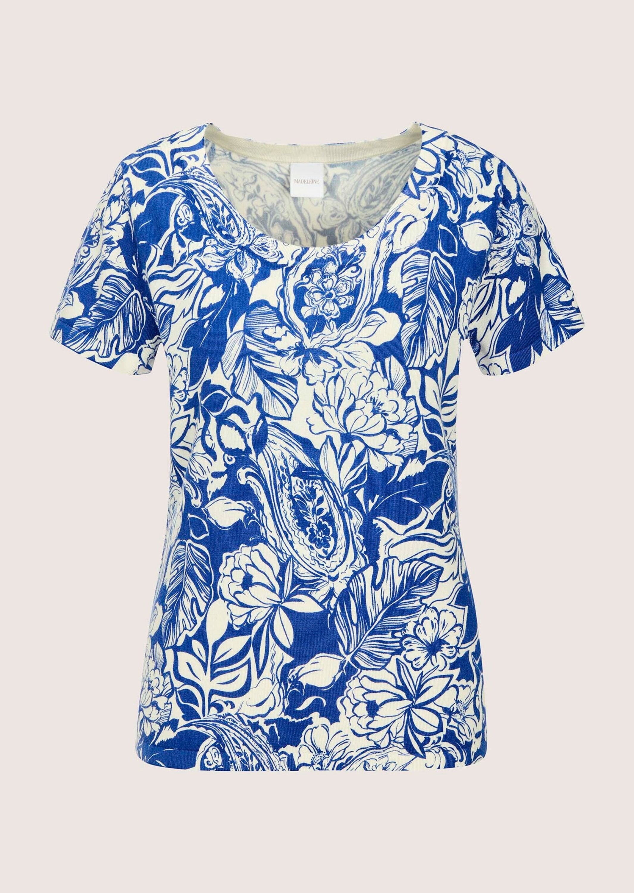 MADELEINE Longpullover "Feinstrickpullover Viskoseshirt mit floralem Muster günstig online kaufen