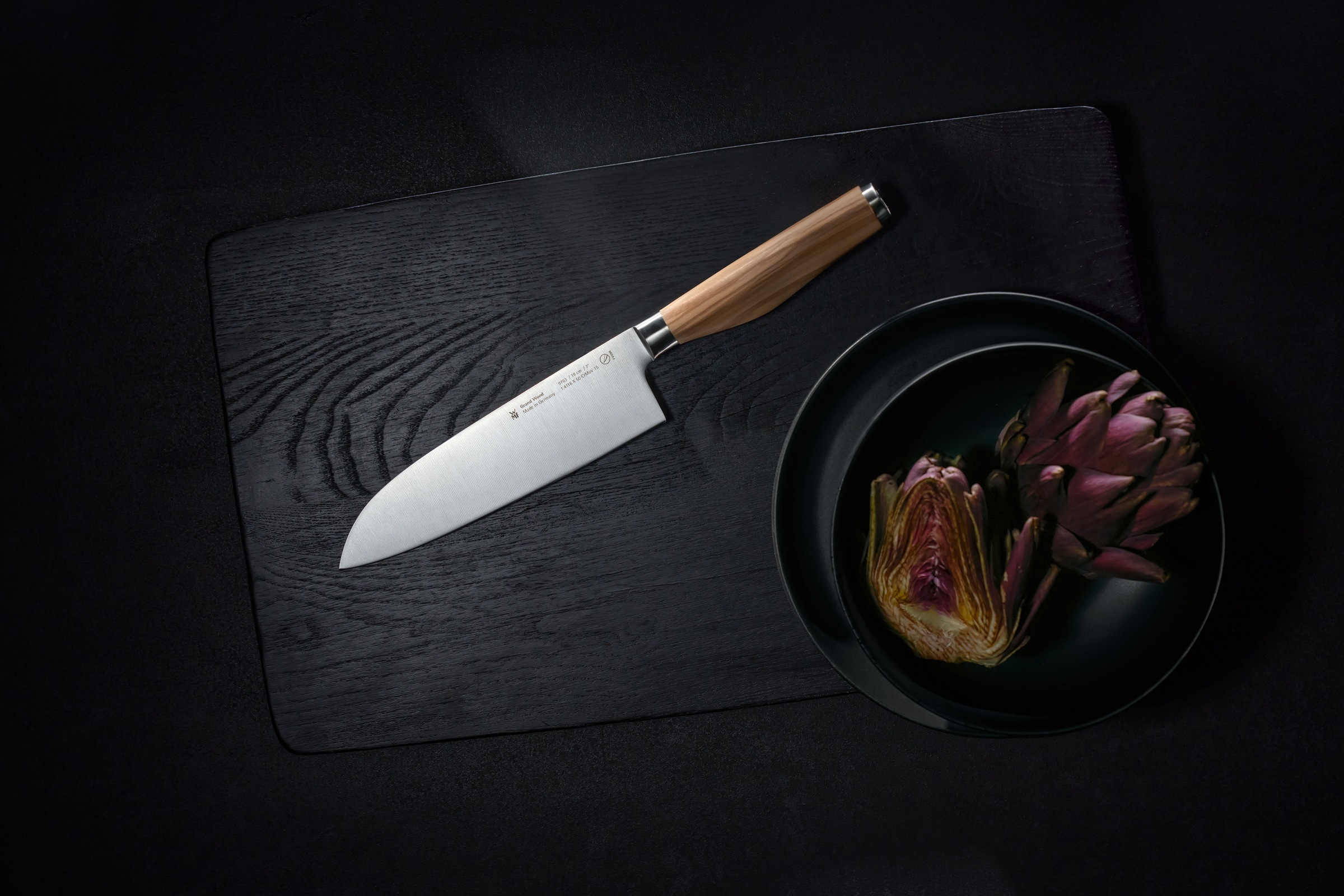 WMF Santokumesser "Grand Wood" 18 cm, Olivenholzgriff, handgeschmiedeter Sp günstig online kaufen