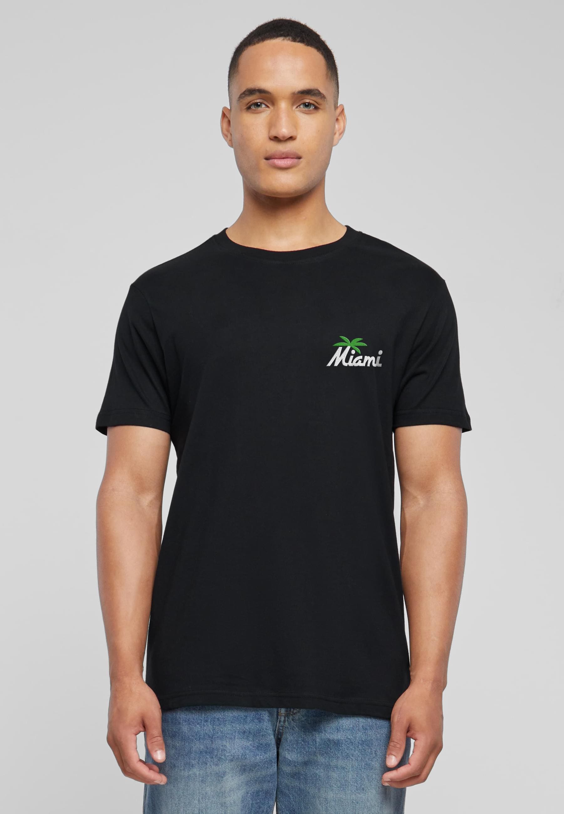 MisterTee T-Shirt »MisterTee Herren Miami Palm Tree EMB Tee« 1 Stk.