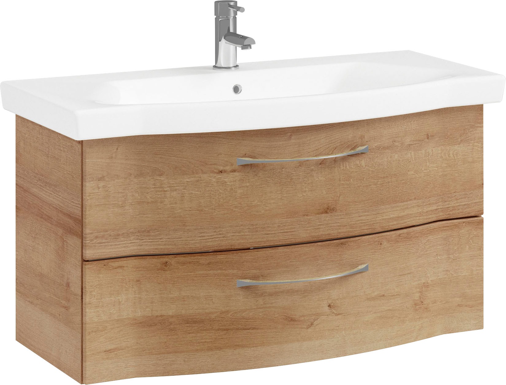Saphir Badmöbel-Set »6005 Sprint 3-teilig, Keramik-Waschtisch mit LED-Spiegelschrank«, (4 St.), Unterschrank, inkl. Türdämpfer, 4 Türen, 3 Schubladen, Bad-Set
