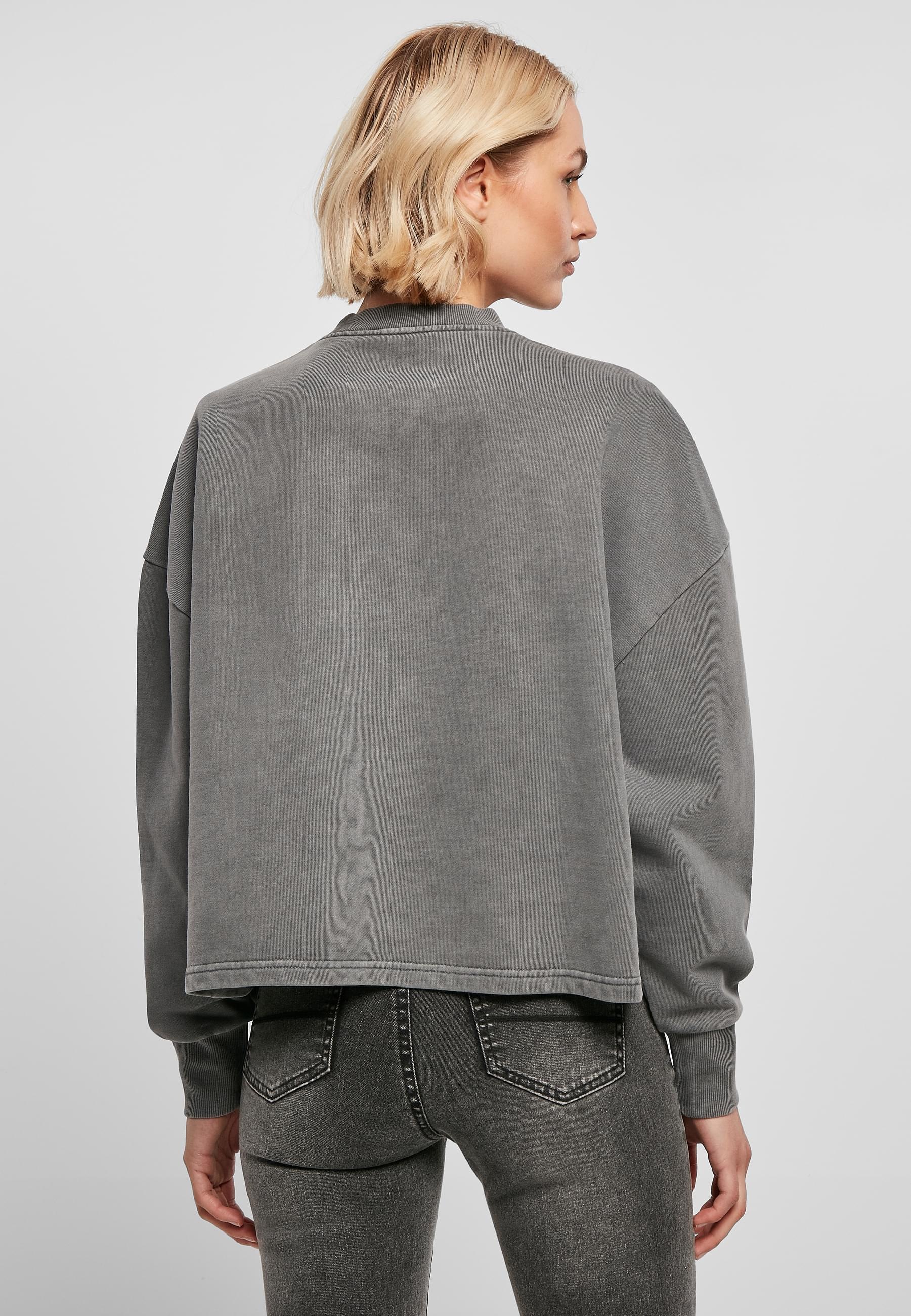 URBAN CLASSICS Sweater »Urban Classics Damen Ladies Heavy Terry Garment Dye Crewneck«, (1 tlg.)