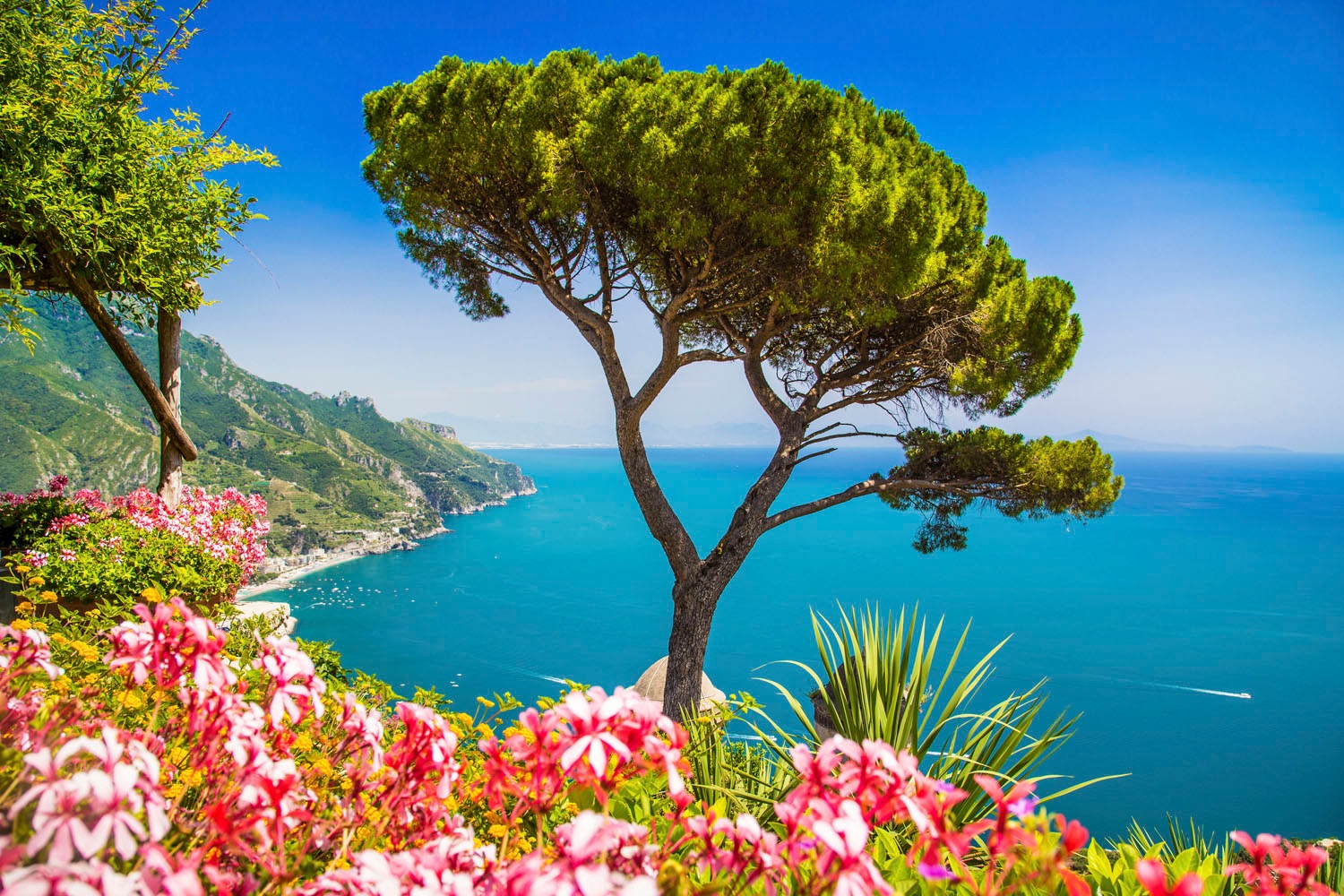 queence Acrylglasbild »Meerblick«, Landschaft-Italien-Spanien-Pflanzen-Himmel-Meer-Meer Bilder, (1 St.), Fine Art-Print in Galeriequalität