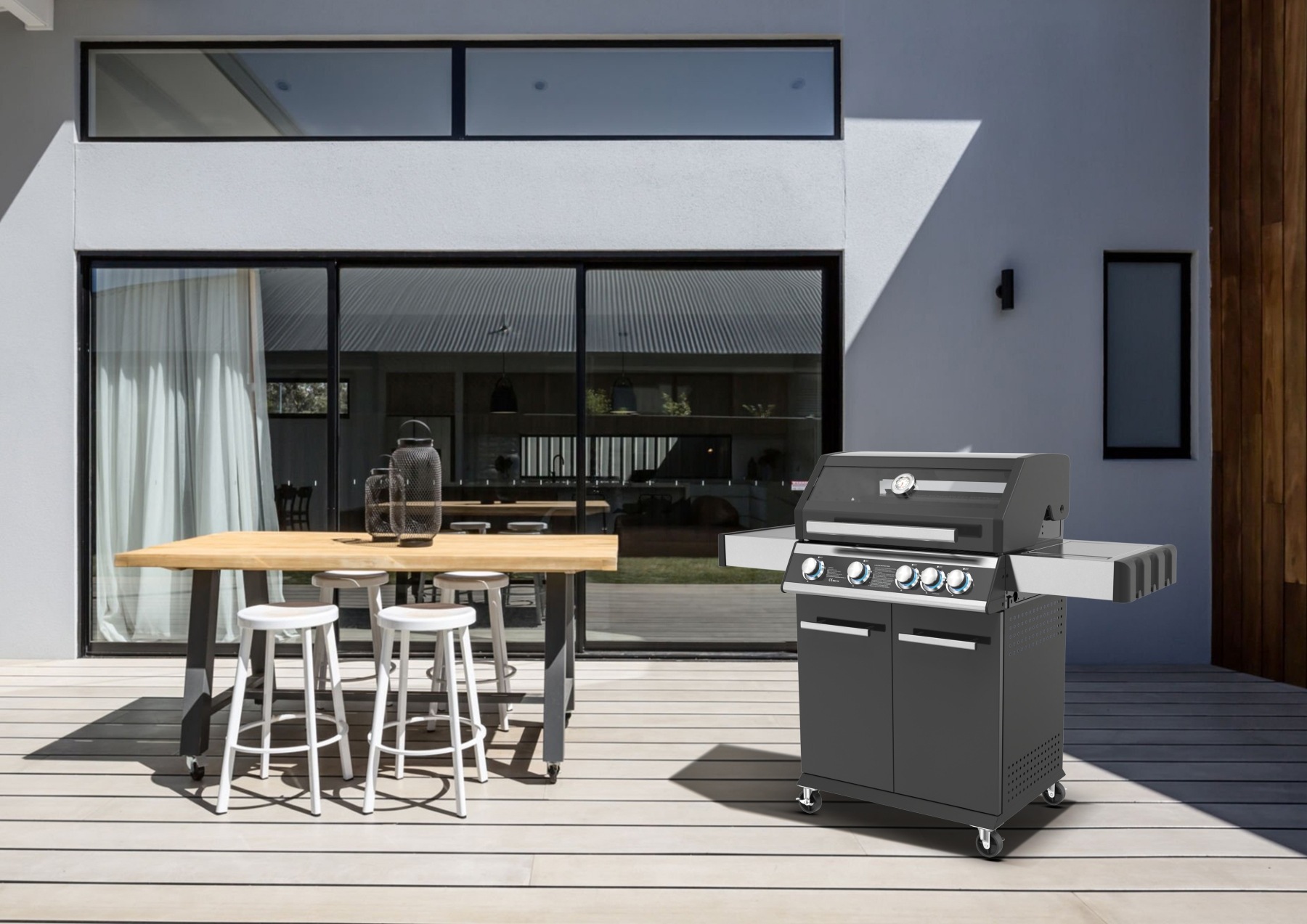 El Fuego Gasgrill "Columbia", mit Glassichtfenster im Deckel günstig online kaufen