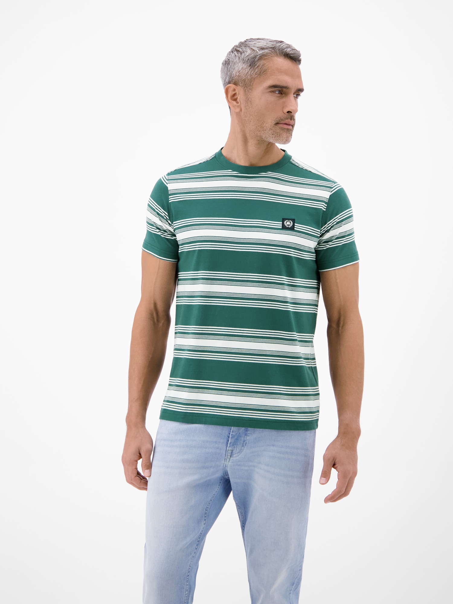 LERROS "T-Shirt im Streifenlook mit O-Neck"