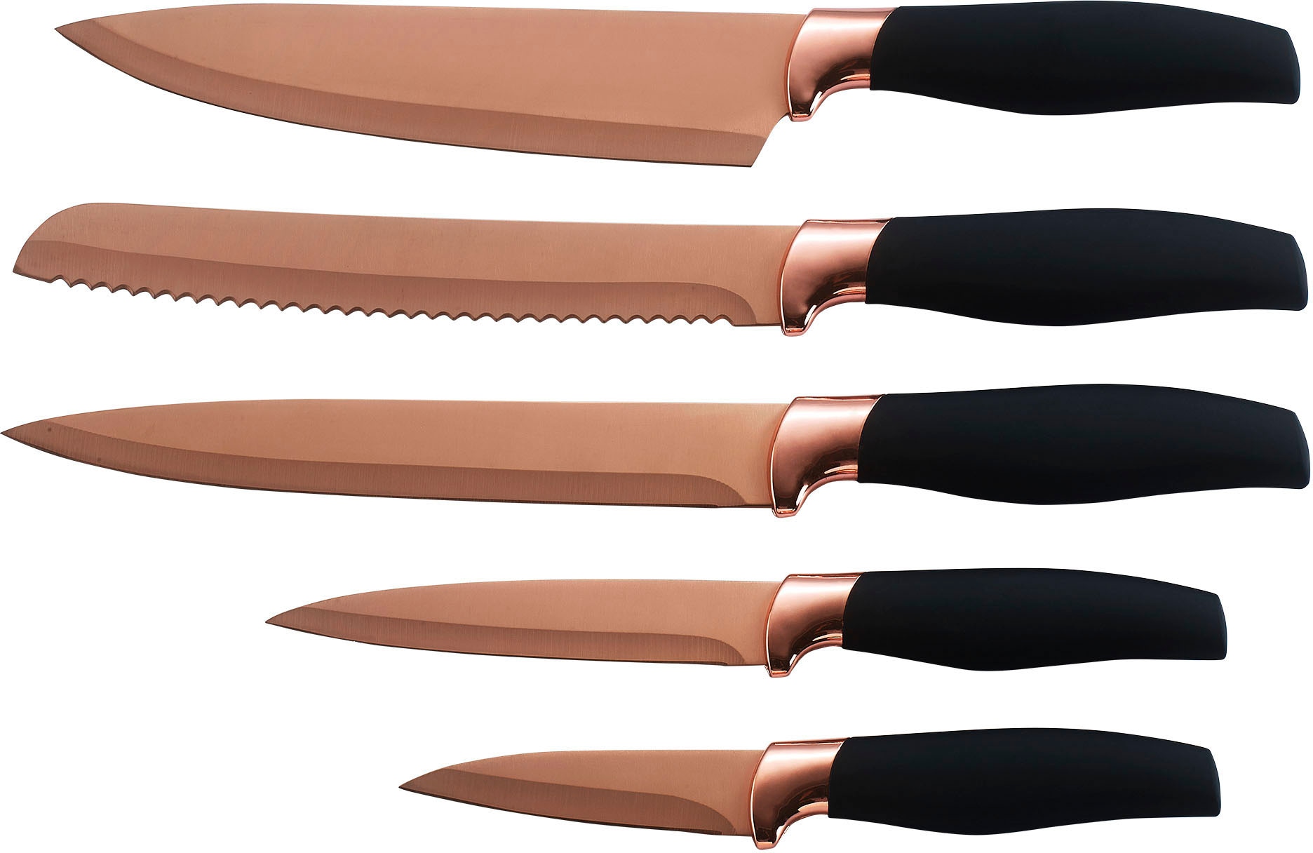 KING Messer-Set beschichtete | Messerblock, 1 (Set, mit »QUISIN«, 6 Messerklingen Titan Küchenmesser, tlg.), kaufen 5 BAUR