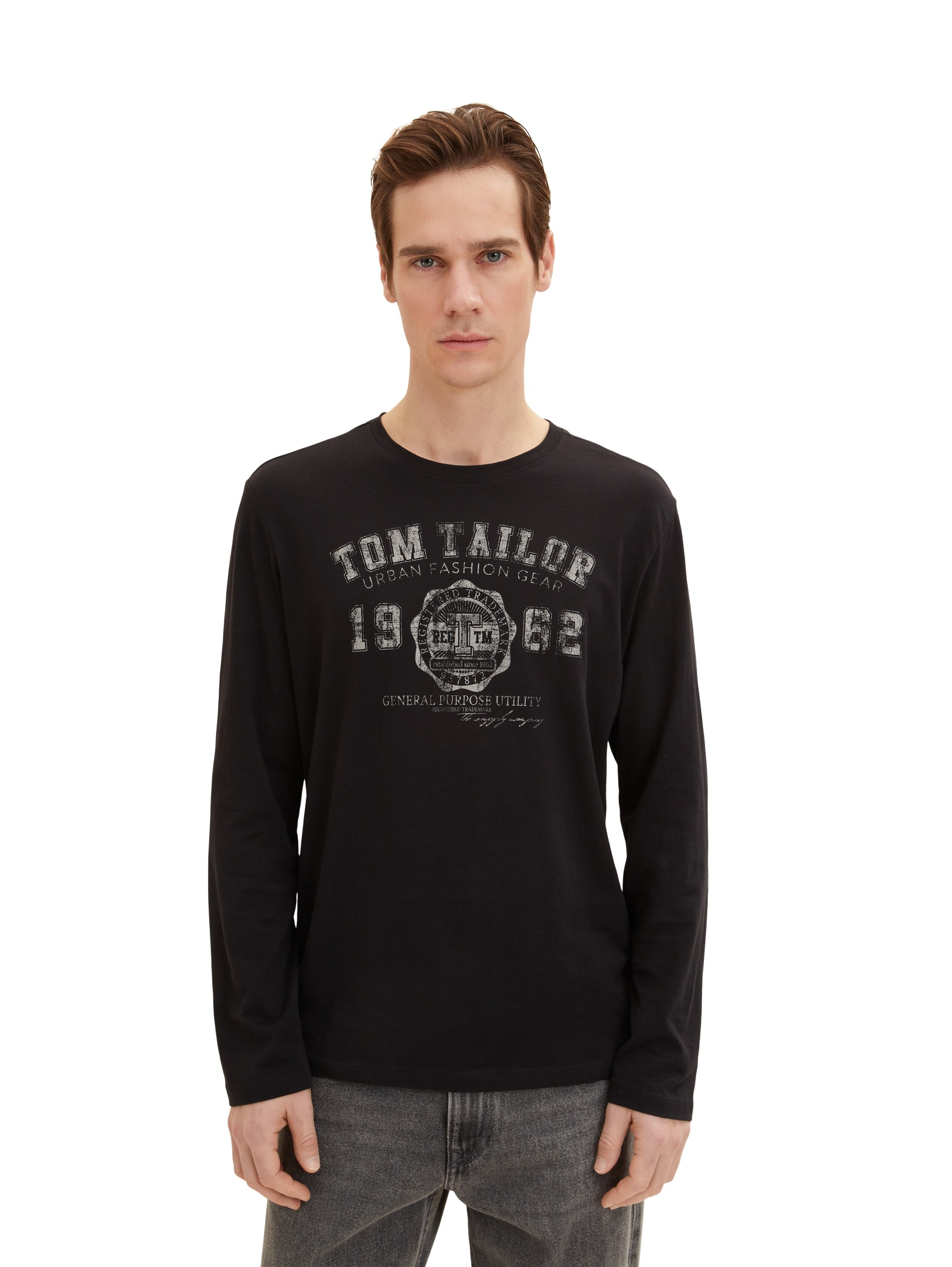 TOM TAILOR Langarmshirt, (Packung, 2 tlg.), mit Logo Print günstig online kaufen
