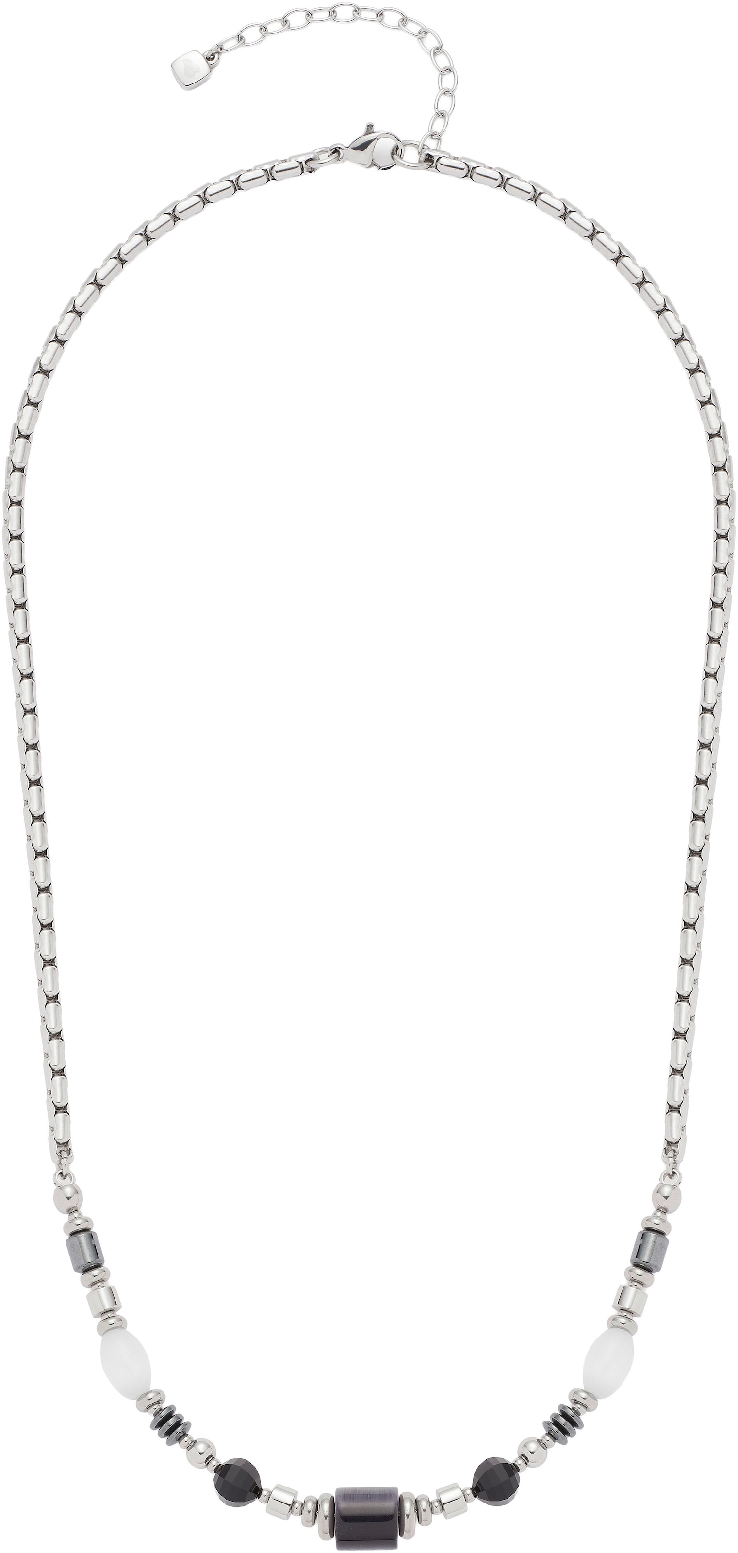 LEONARDO Kette mit Anhänger »Halskette Casoria, 024303«, mit Glasstein, Hämatit - mit Cat´s Eye