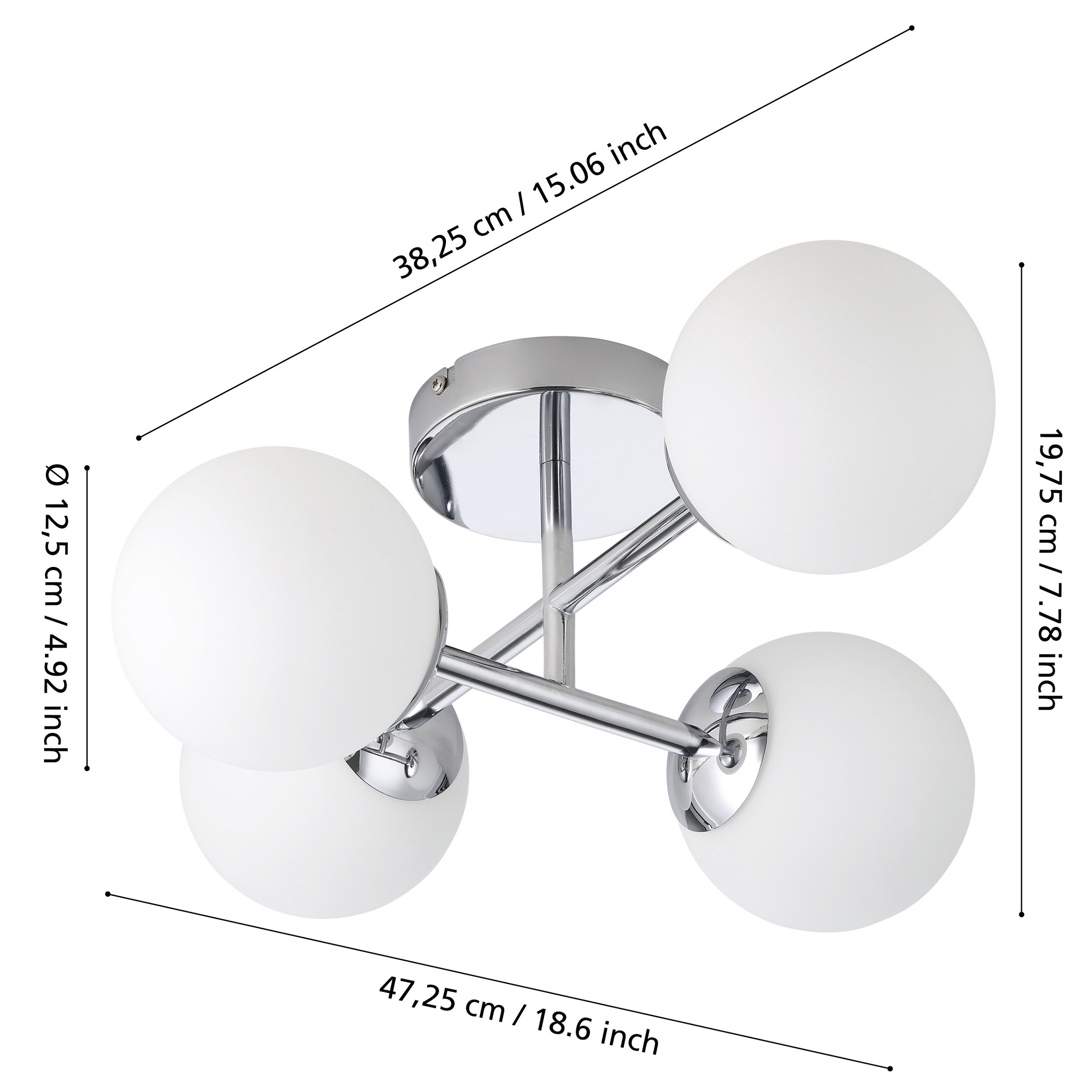 EGLO LED Deckenleuchte »CASTROVIDO Deckenlampe - Stahl - G9 - 4X4,2W - IP44« G9 1 Stk. Wohzimmerlampe, Esszimmerlampe, Flur, Schlafzimmer,L47,5xB38,5xH19,5cm
