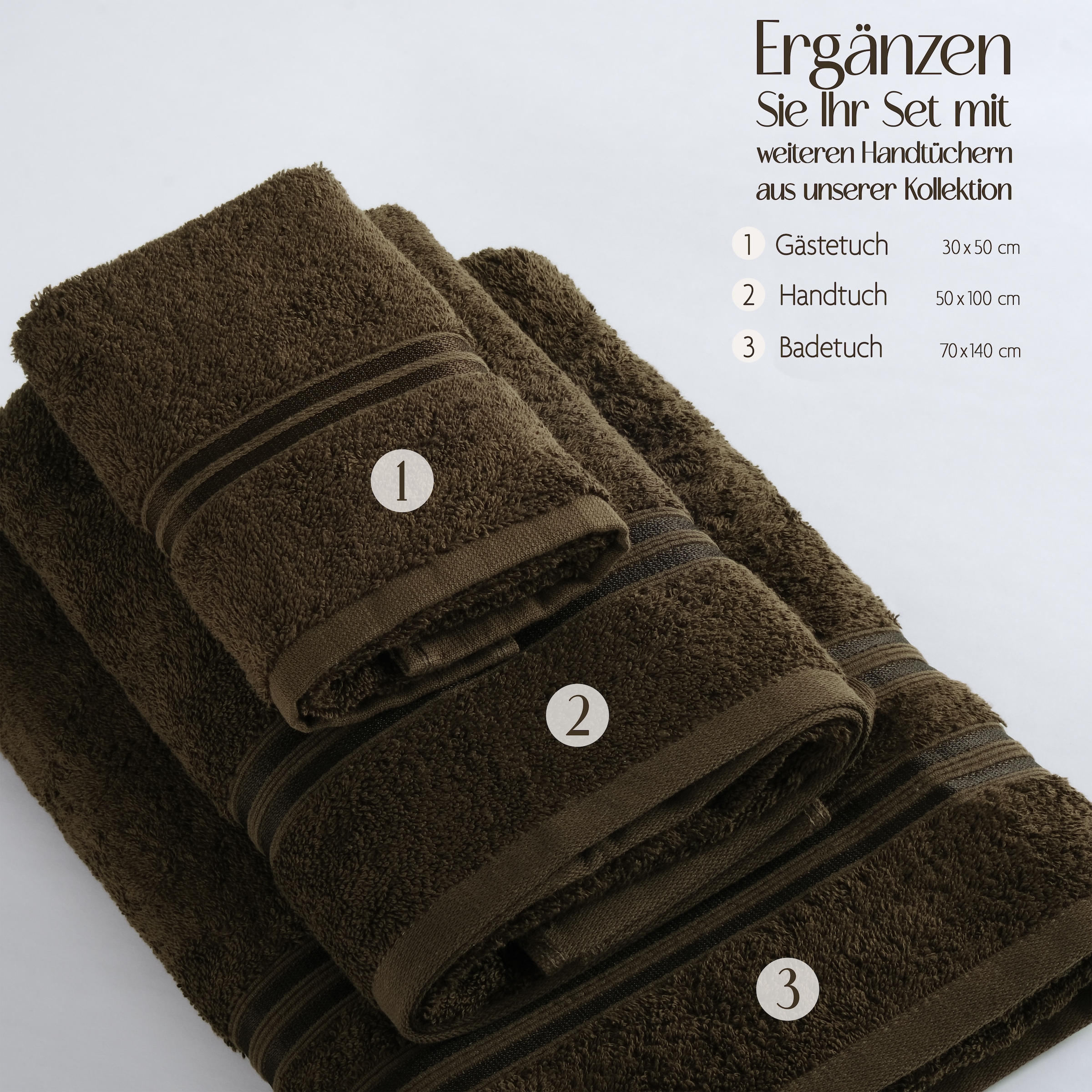 HAMMETEX Gaestehandtuecher »5er Set, 30x50 cm, weich & saugstark, 100% Baumwolle« mit Bordüre, einfarbig, Schlaufe, 100% Baumwolle Frottee