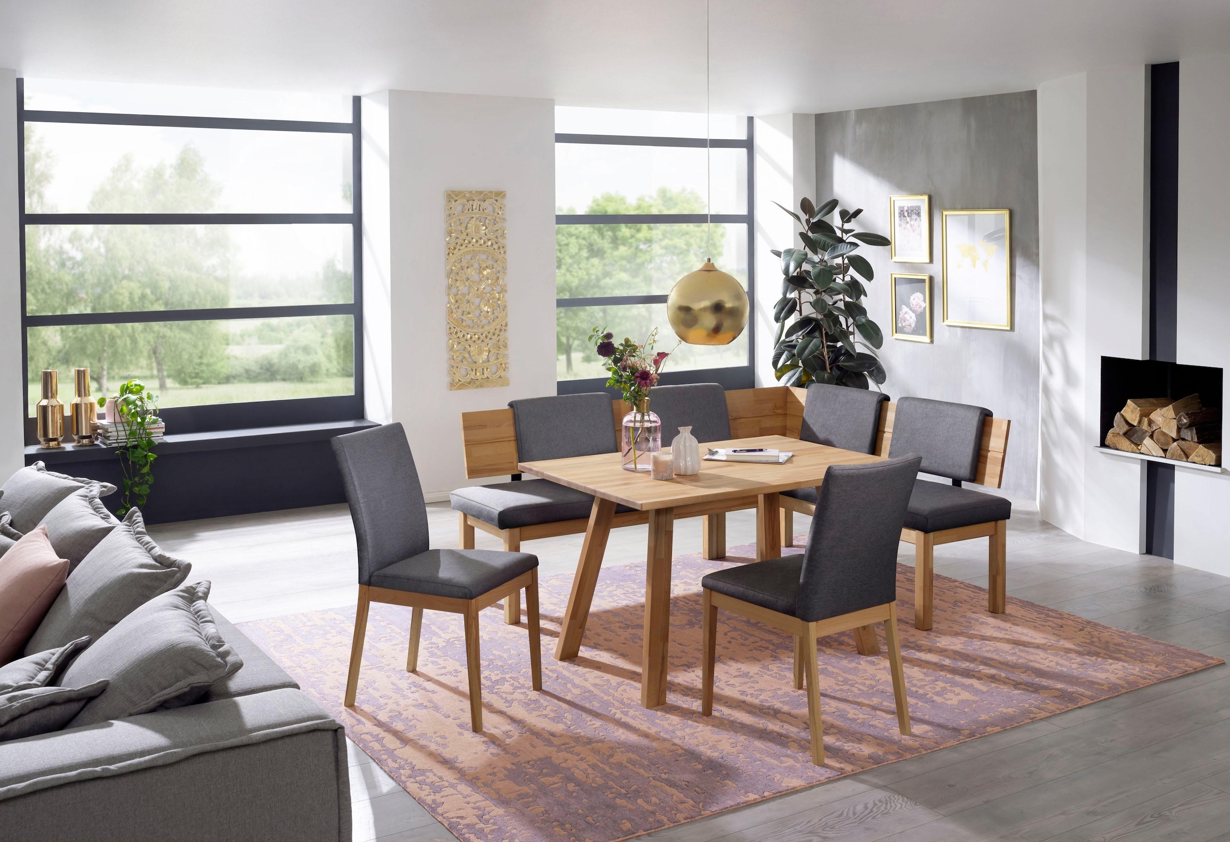 massivline&more Stuhl »Roberto«, (Set), 2 St., Polyester, Gestell aus Massivholz