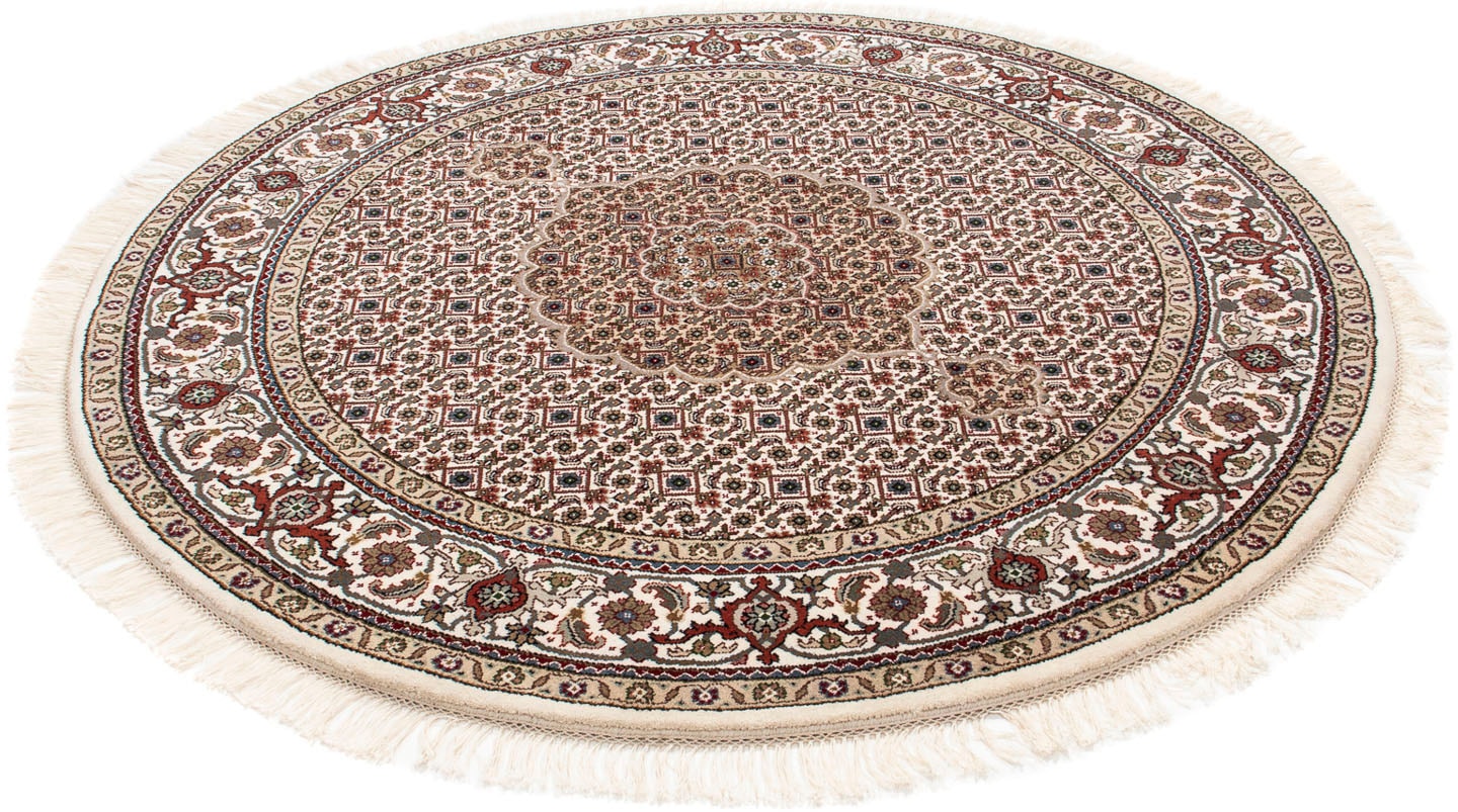 morgenland Orientteppich "Perser - Täbriz rund - 150 x 150 cm - mehrfarbig", rund, 10 mm Höhe, Wohnzimmer, Handgeknüpft,