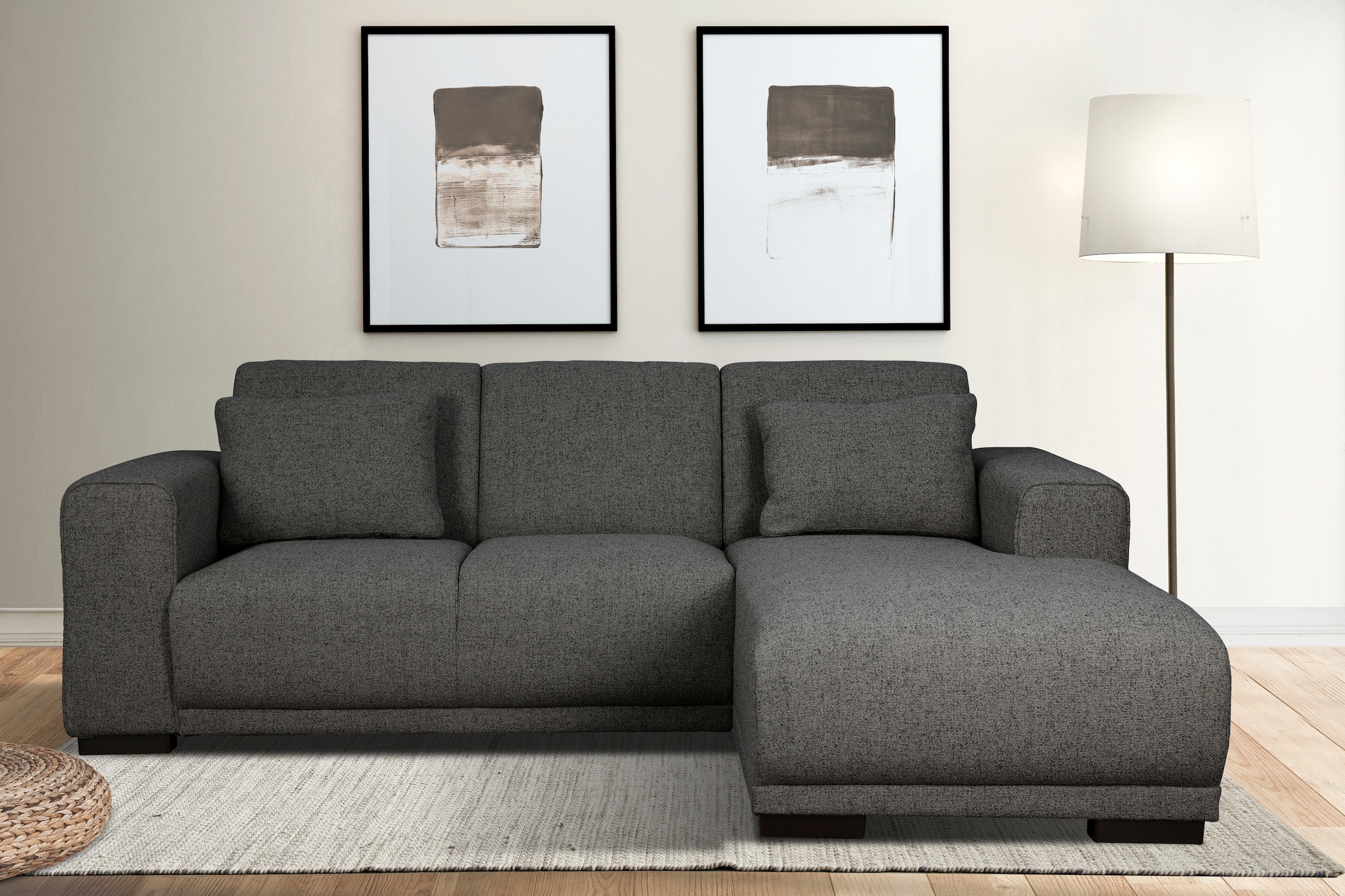 OTTO home Ecksofa "BORNHOLM L-Form, B: 234 cm - OTTO. Verlässliche Qualität." Recamiere links oder rechts bestellbar, Wellenfederung, inkl. 2 Kissen