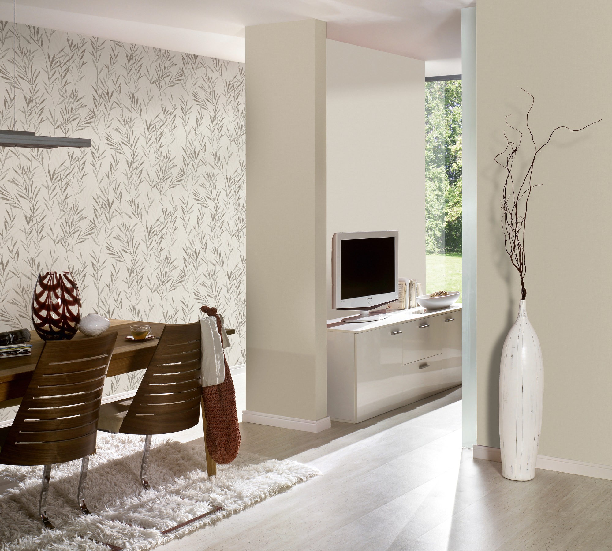 A.S. Création Vliestapete »Greenery Uni« uni strukturiert Uni Tapete Einfarbig