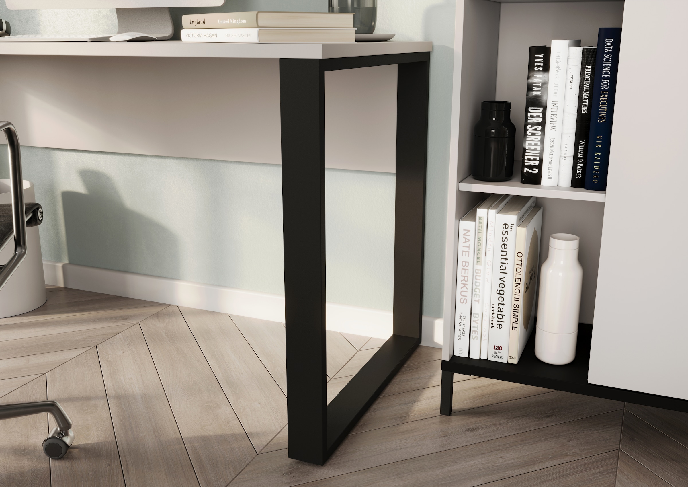 GERMANIA Schreibtisch »GW-Rovigo«, (1 St.), mit Blende, frei in den Raum stellbar, Breite 150 cm, Made in Germany