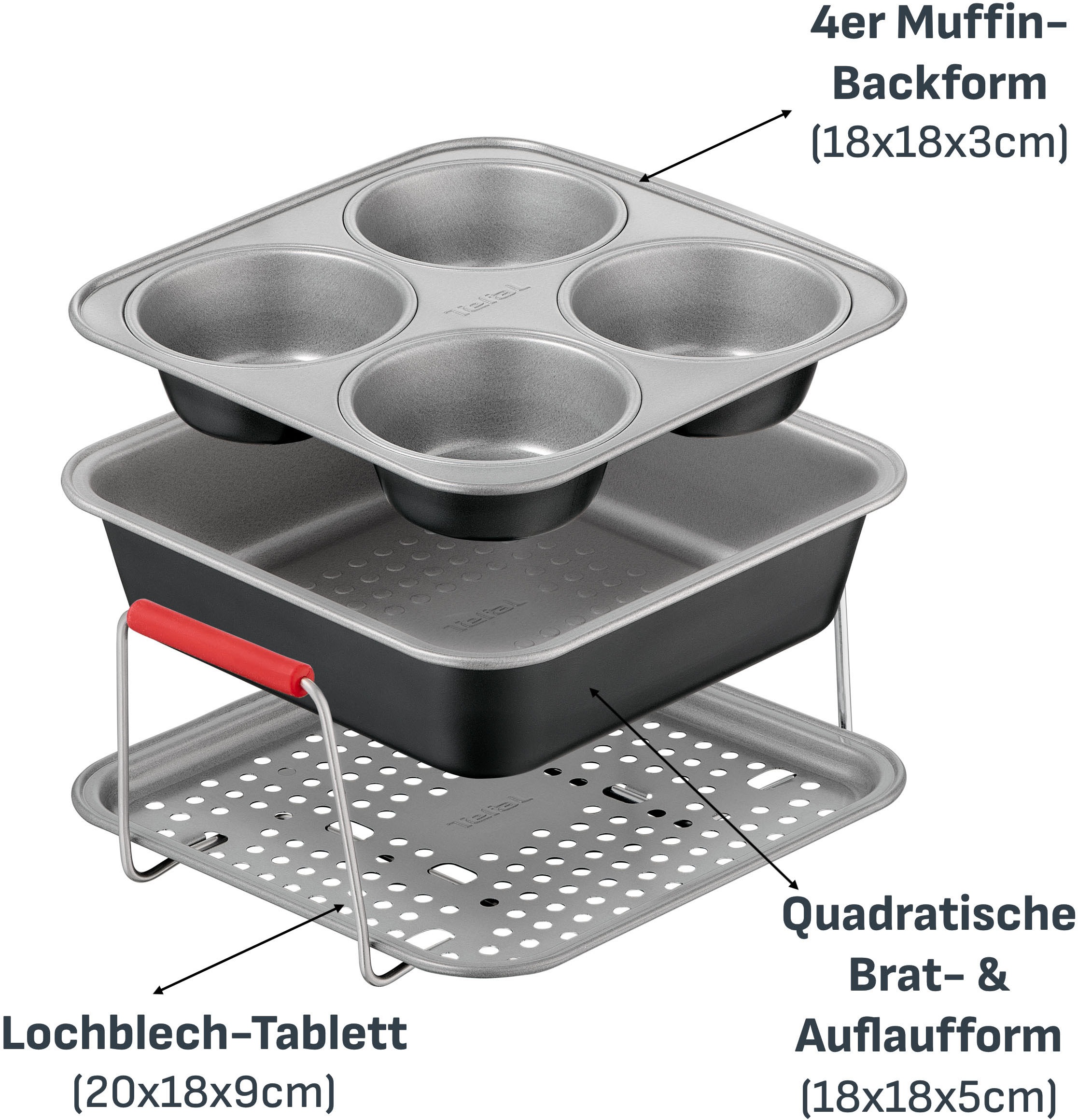 Tefal Backform »Dail'Easy, Backeinsatz für die Heißluftfritteuse« stapelbar, antihaftbeschichtet