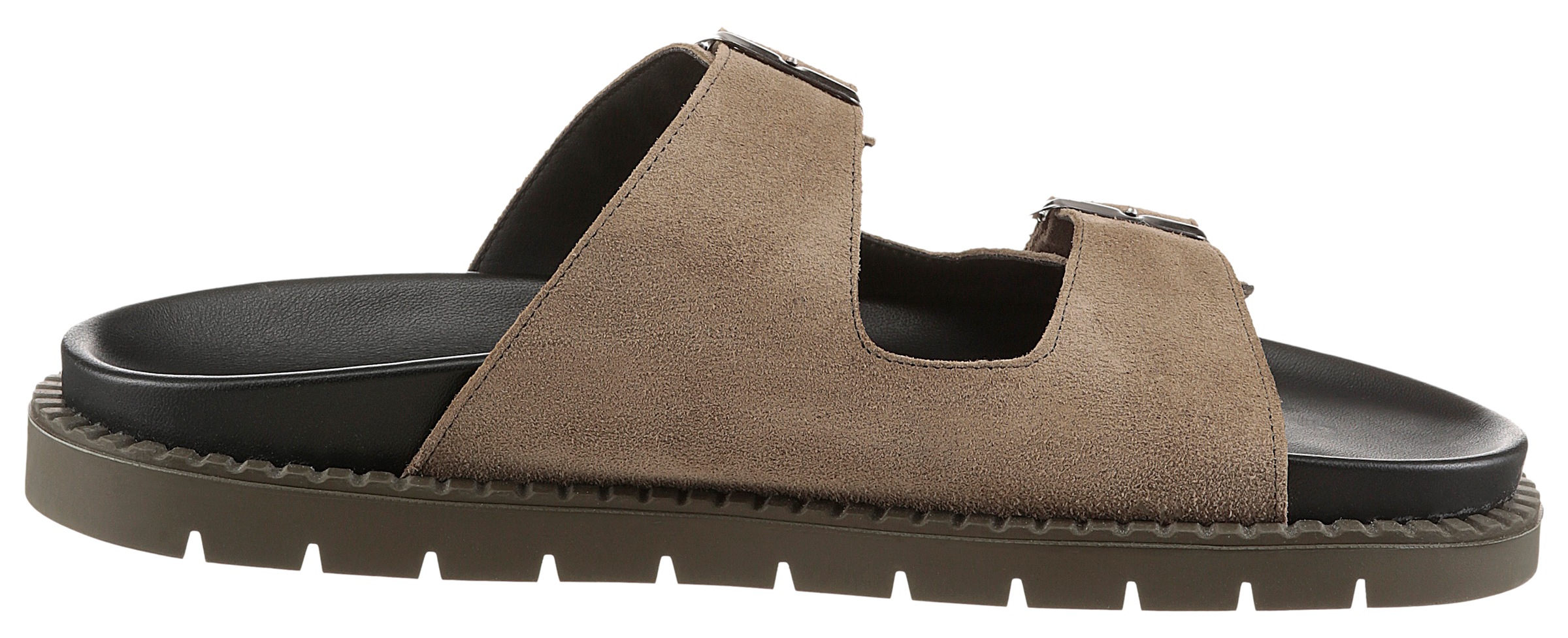 VERBENAS Pantolette »Capri Serraje«, Sommerschuh, Schlappen, Hausschuh, Urlaubschuh aus feinem Leder