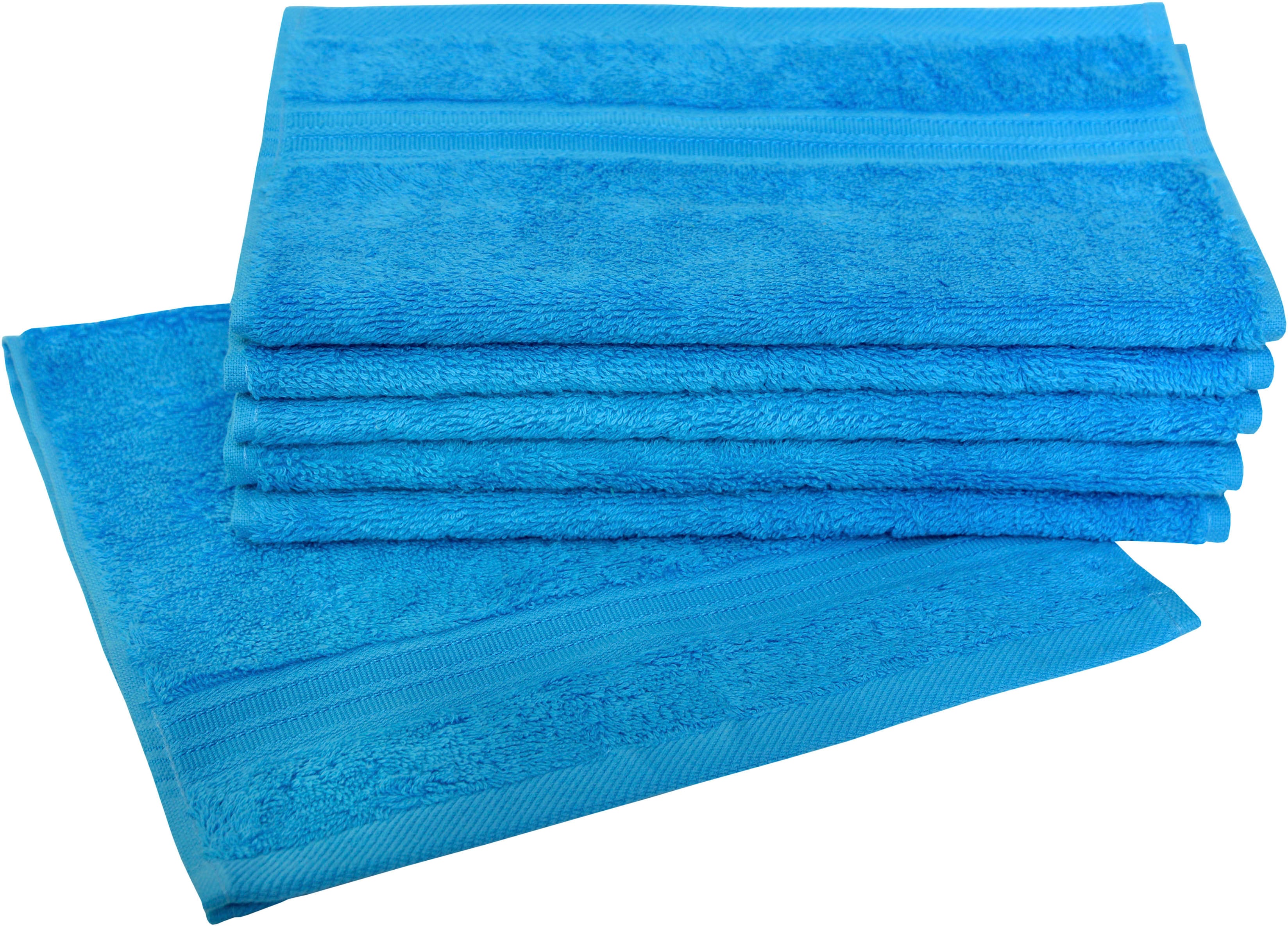 Gästehandtücher DYCKHOFF, B:30cm L:50cm, blau, Frottier, Obermaterial: 100% Baumwolle, Handtücher, "Siena", mit Bordüre