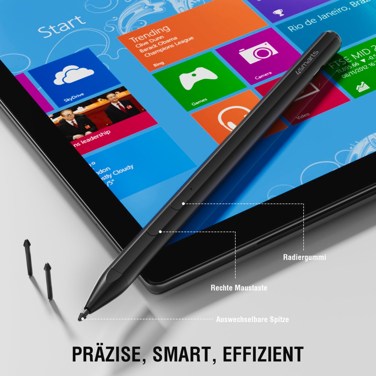 4smarts Eingabestift »Aktiver Eingabestift MPP für Surface«