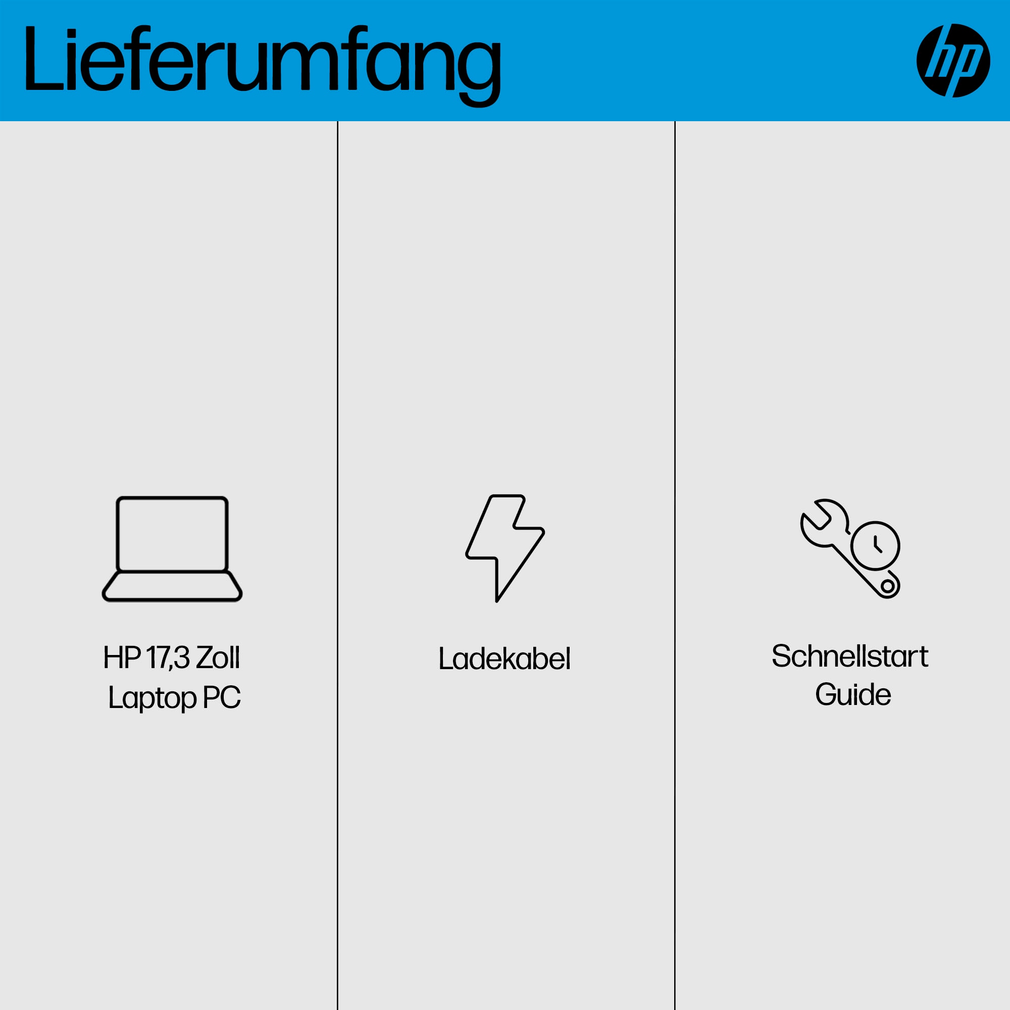 HP Notebook »17-cp3277ng«, 43,9 cm, / 17,3 Zoll, AMD, Ryzen 3, Radeon Graphics, 512 GB SSD