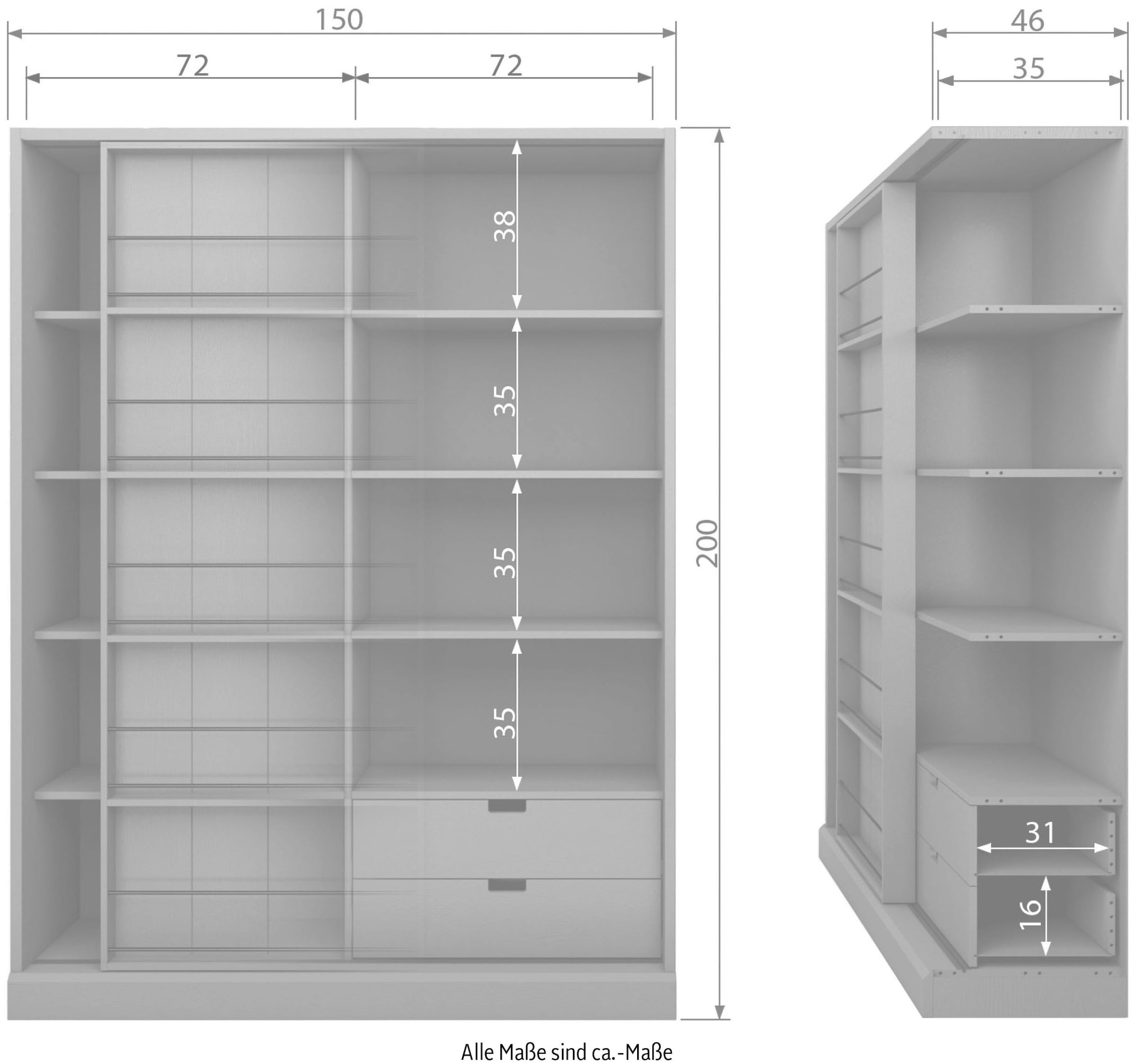 WOOOD Hochschrank »Swing Schuifdeurkast Grenen Mist«