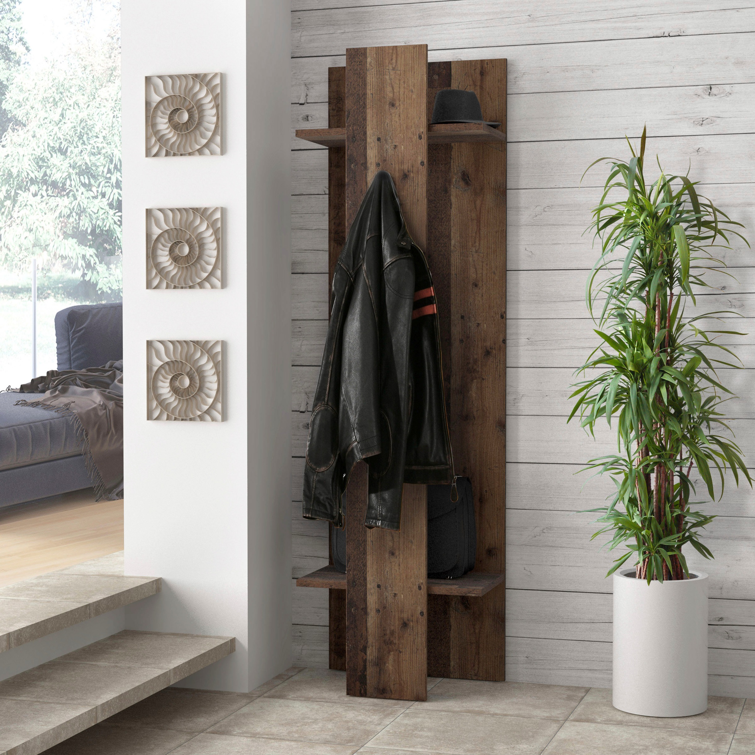 FORTE Garderobenpaneel "Clif" 4 Stk. tlg. Breite ca. 60 cm günstig online kaufen