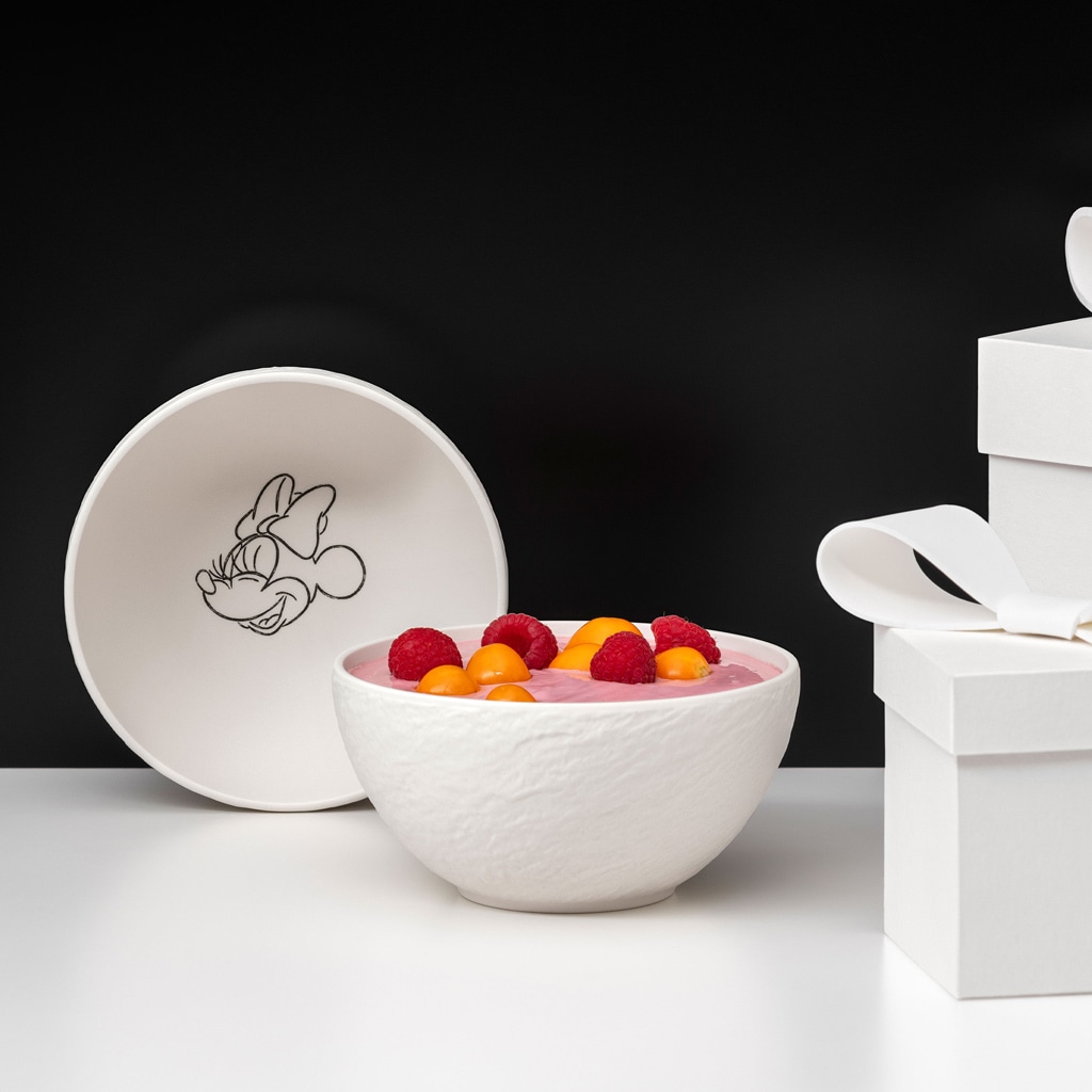Villeroy & Boch Schale »Müslischalen Manufacture Rock blanc - Mickey Mouse ø 14 cm 4er Set weiß« 4 Spülmaschinenfest, Mikrowellensicher