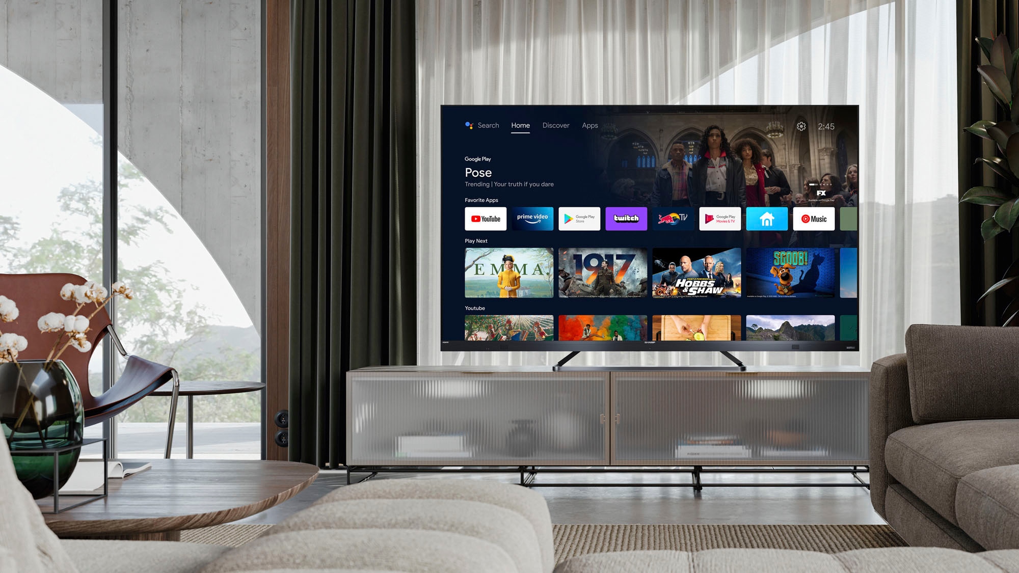 Sharp LED-Fernseher »4T-C65EQx«, 4K Ultra HD, Smart-TV-Android TV