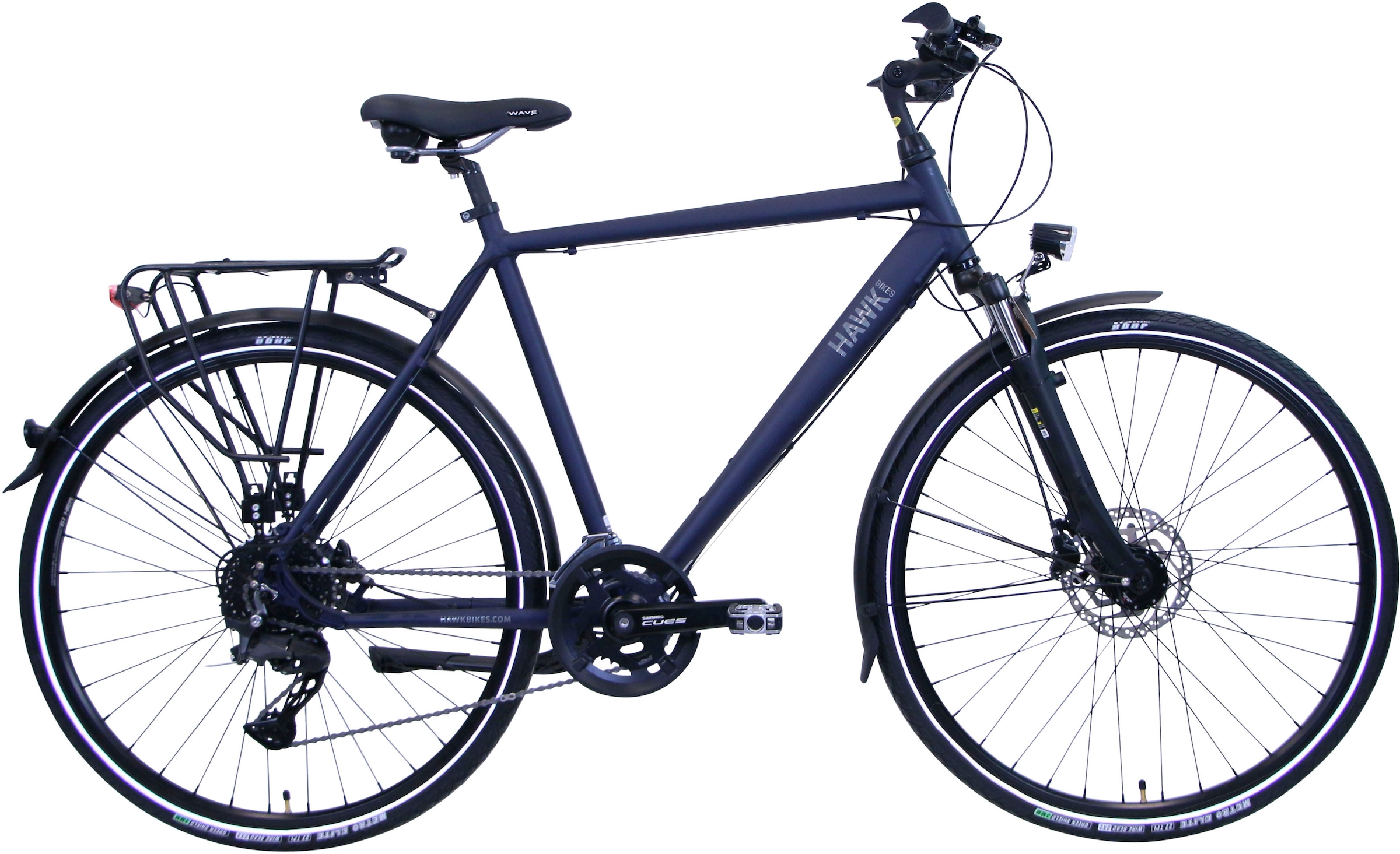 HAWK Bikes Trekkingrad "Trekking Gent Deluxe Ocean Blue", 20 Gang, Shimano, Shimano CUES Schaltwerk, für Herren