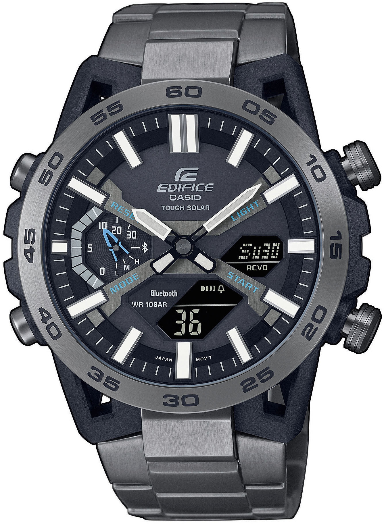 CASIO EDIFICE Smartwatch »ECB-2000DC-1AEF«, (Solaruhr, Armbanduhr, Herrenuhr, Bluetooth, Stoppfunktion,Phone Finder)