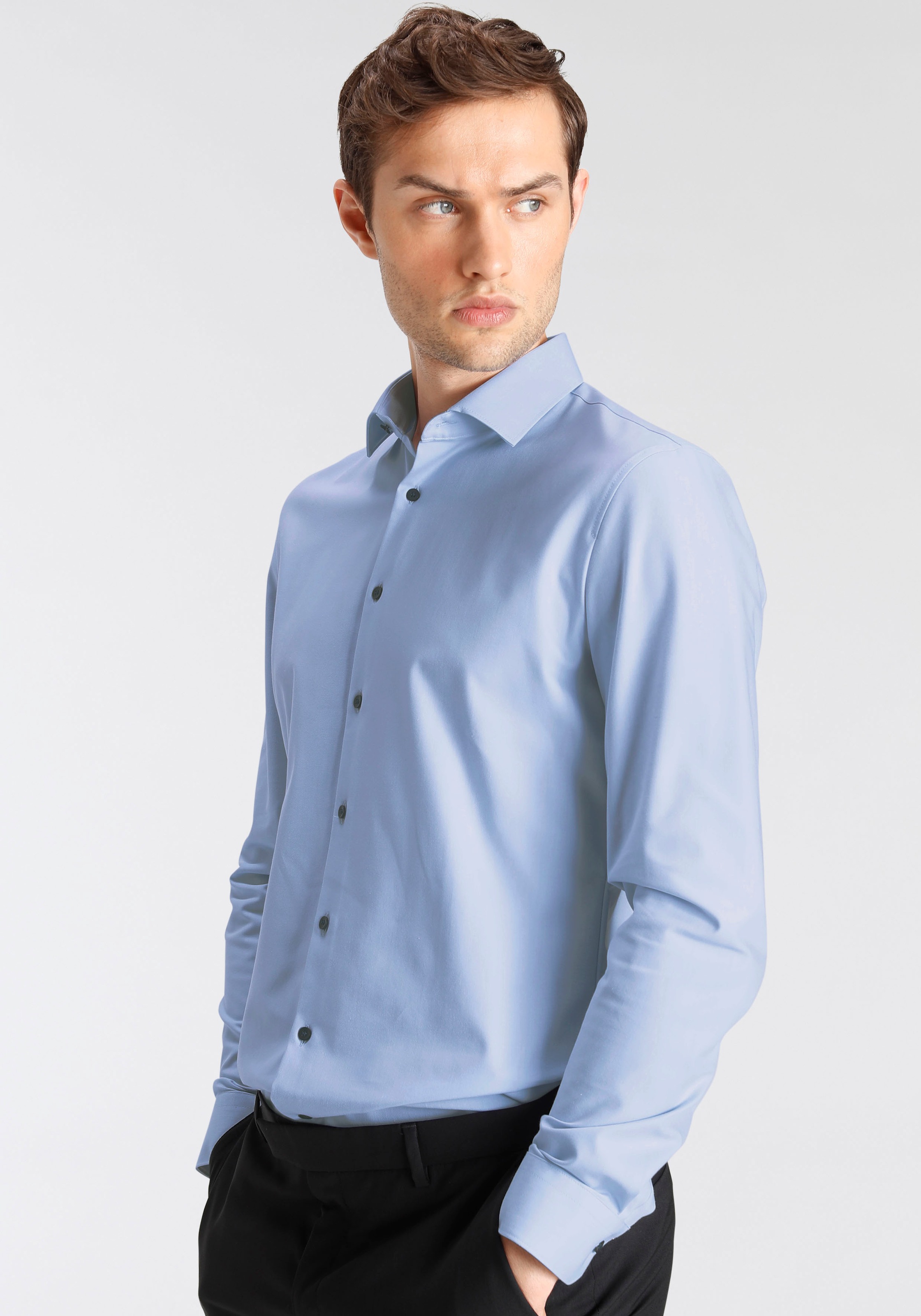 OLYMP Businesshemd "No. Six super slim" Jersey-Hemd günstig online kaufen