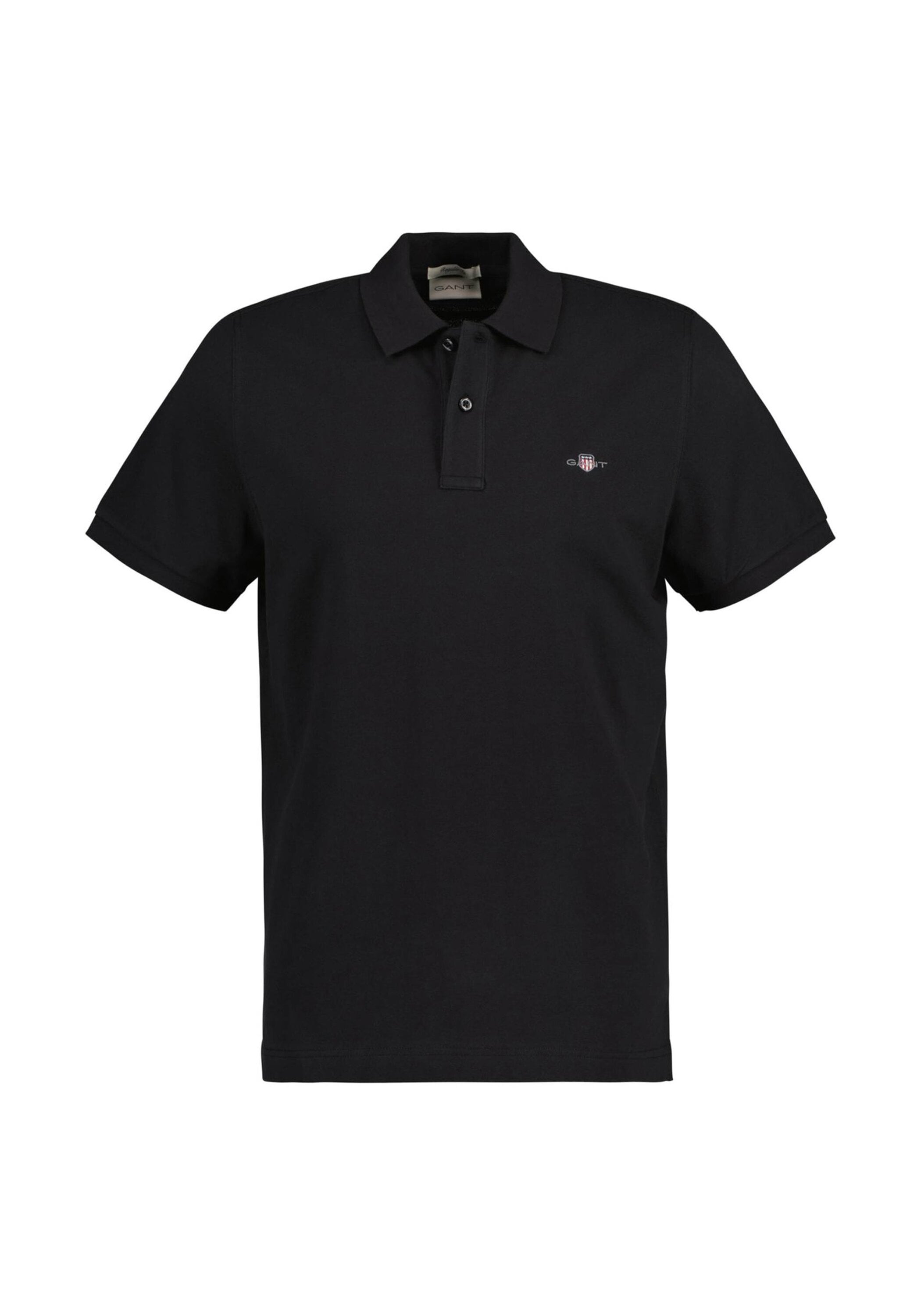 GANT Regular Fit Shield Pique Herr, Black, M 4