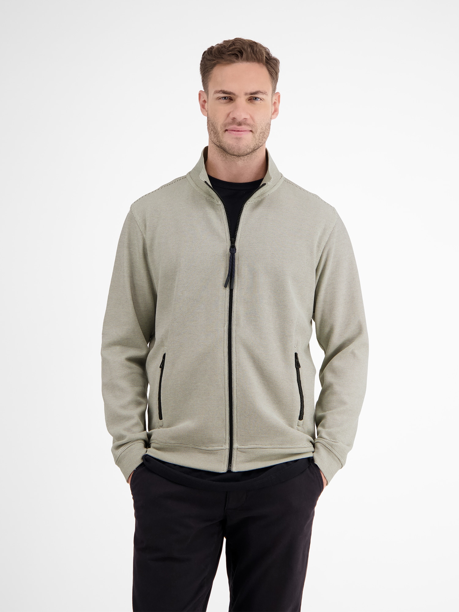 LERROS Sweatjacke »LERROS Unifarbene Sweatjacke für Herren«