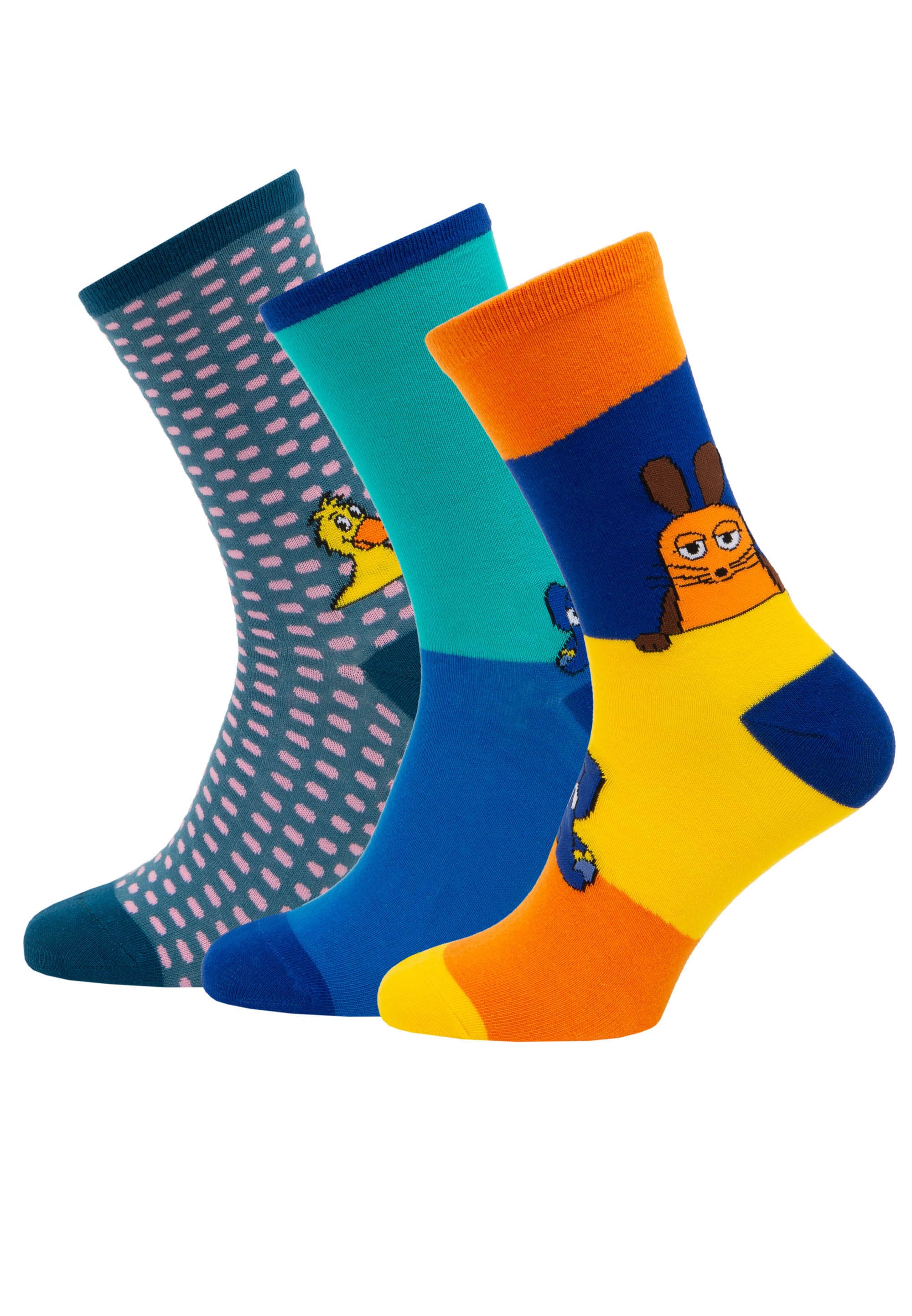 koaa Socken »Maus - Kleine Freunde«, 3er-Pack mit buntem Design